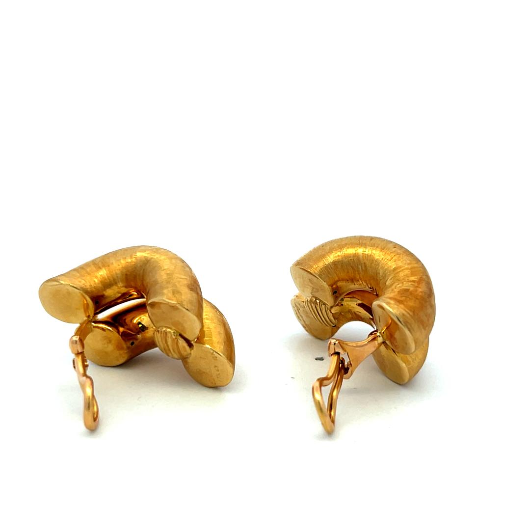 Buccellati Vintage 18 Karat Yellow Gold Clip-On Earrings 20.6 Grams