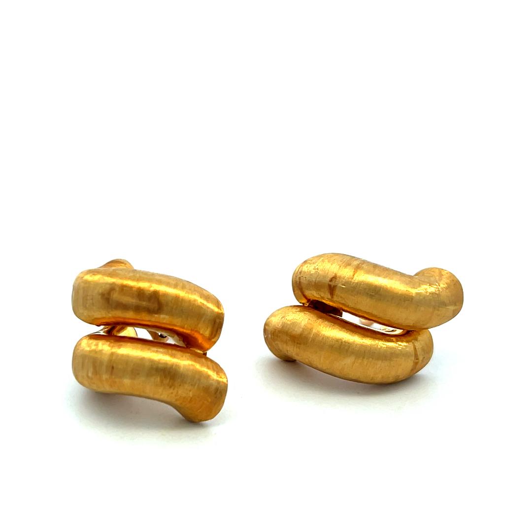 Buccellati Vintage 18 Karat Yellow Gold Clip-On Earrings 20.6 Grams