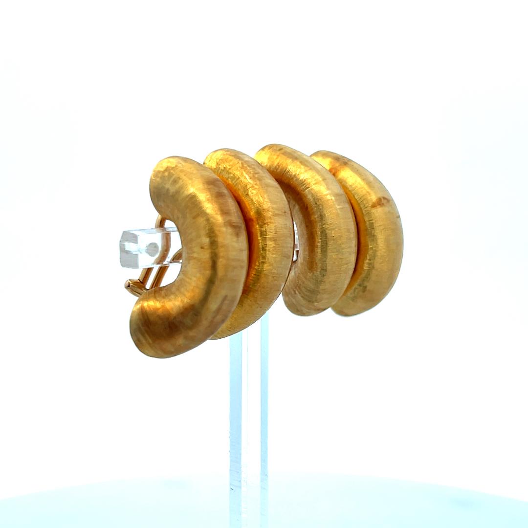 Buccellati Vintage 18 Karat Yellow Gold Clip-On Earrings 20.6 Grams