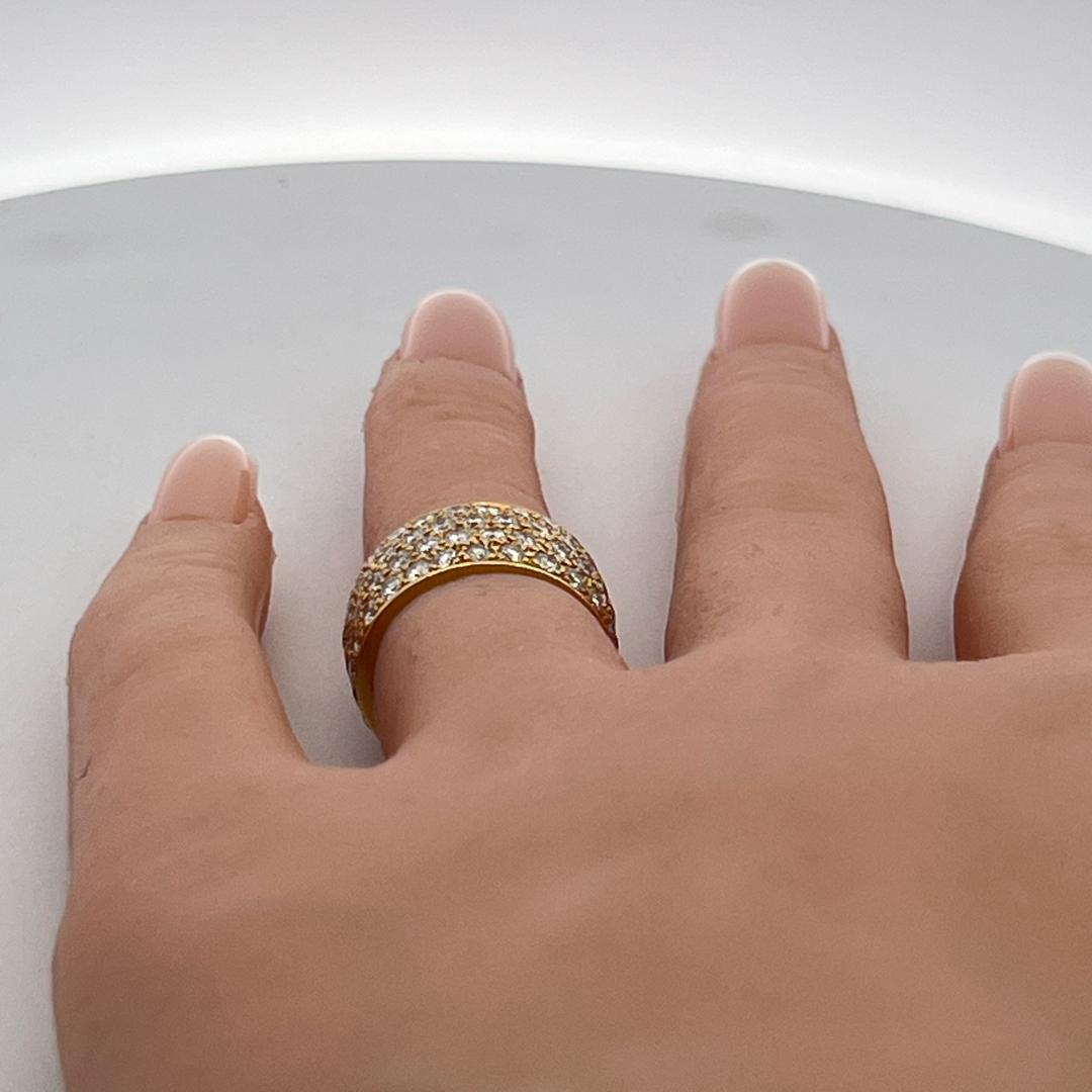 Van Cleef & Arpels 18K YG Band Ring with 3.25 Carat Round F VS Diamonds Size 5.5