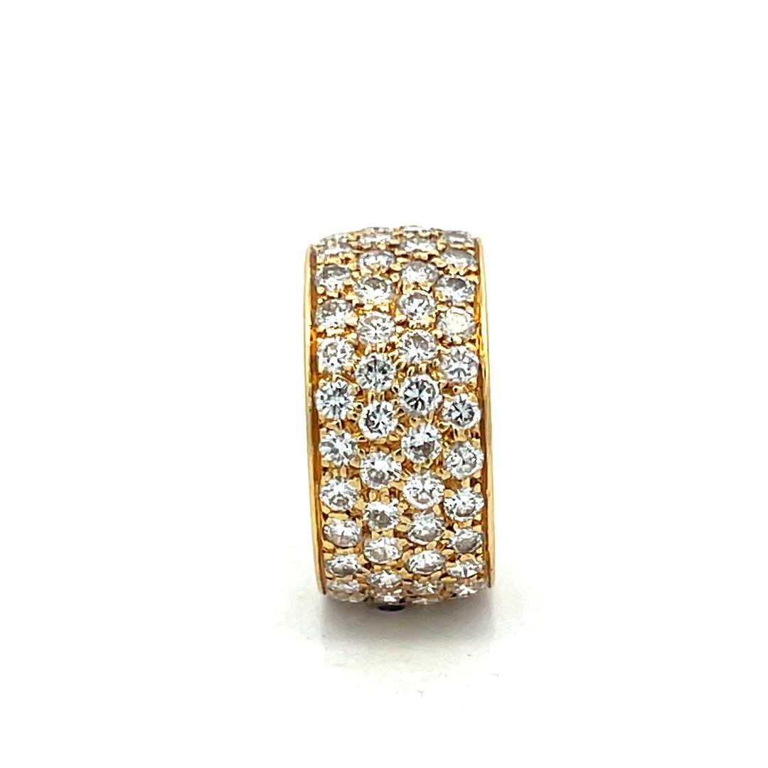 Van Cleef & Arpels 18K YG Band Ring with 3.25 Carat Round F VS Diamonds Size 5.5