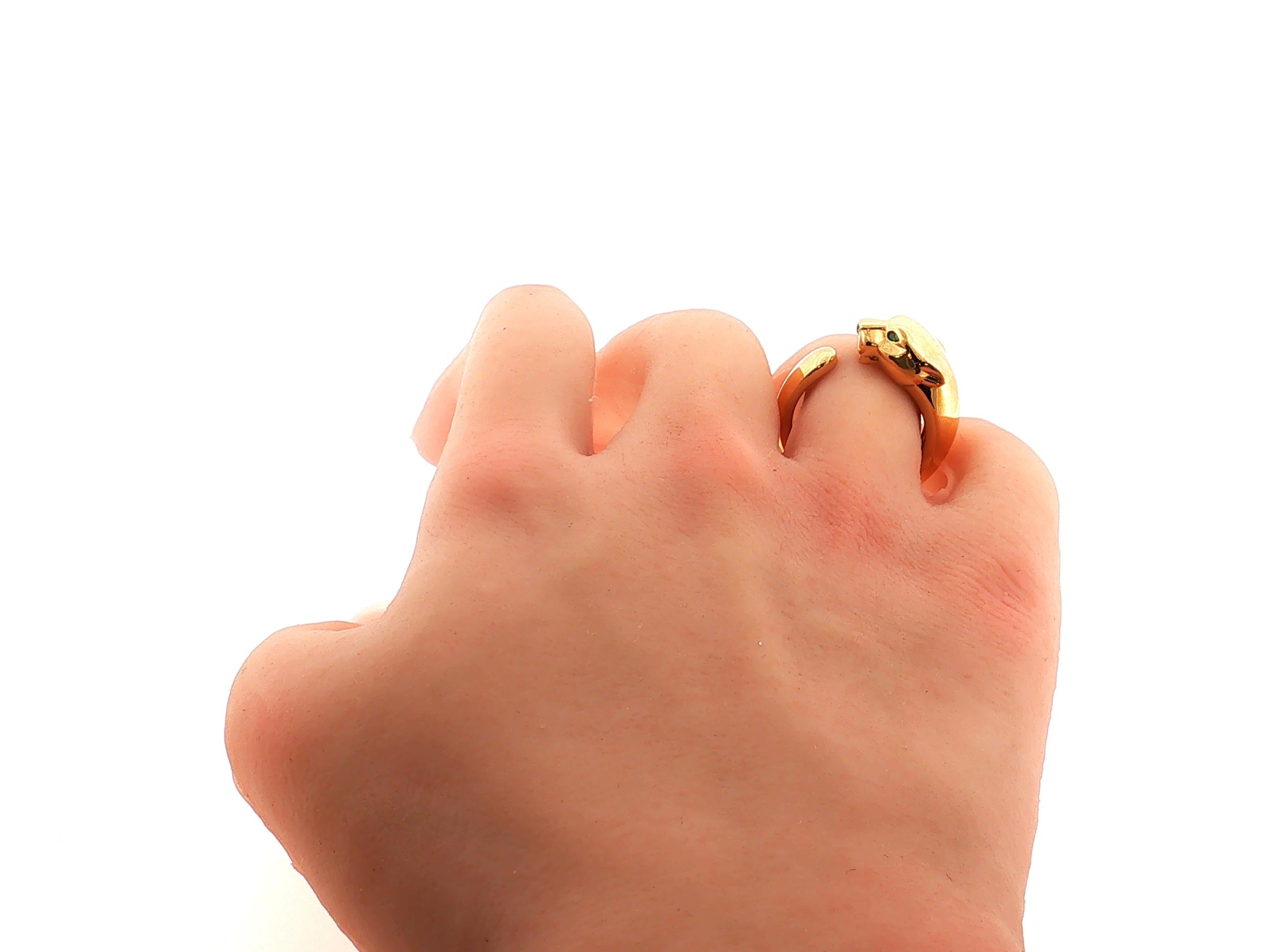 Cartier Vintage 18 Karat Yellow Gold Panthere Style Ring Size 53