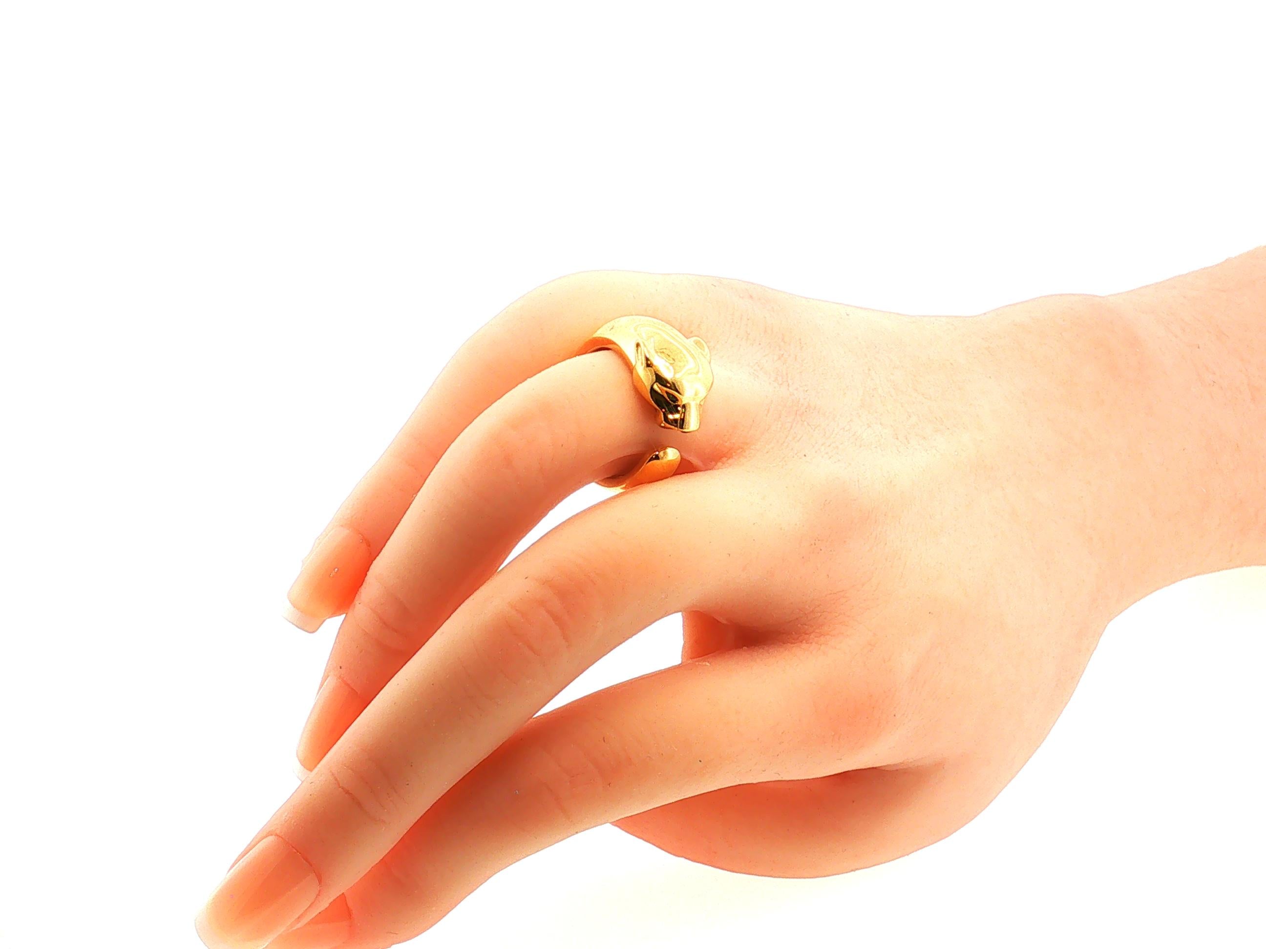 Cartier Vintage 18 Karat Yellow Gold Panthere Style Ring Size 53