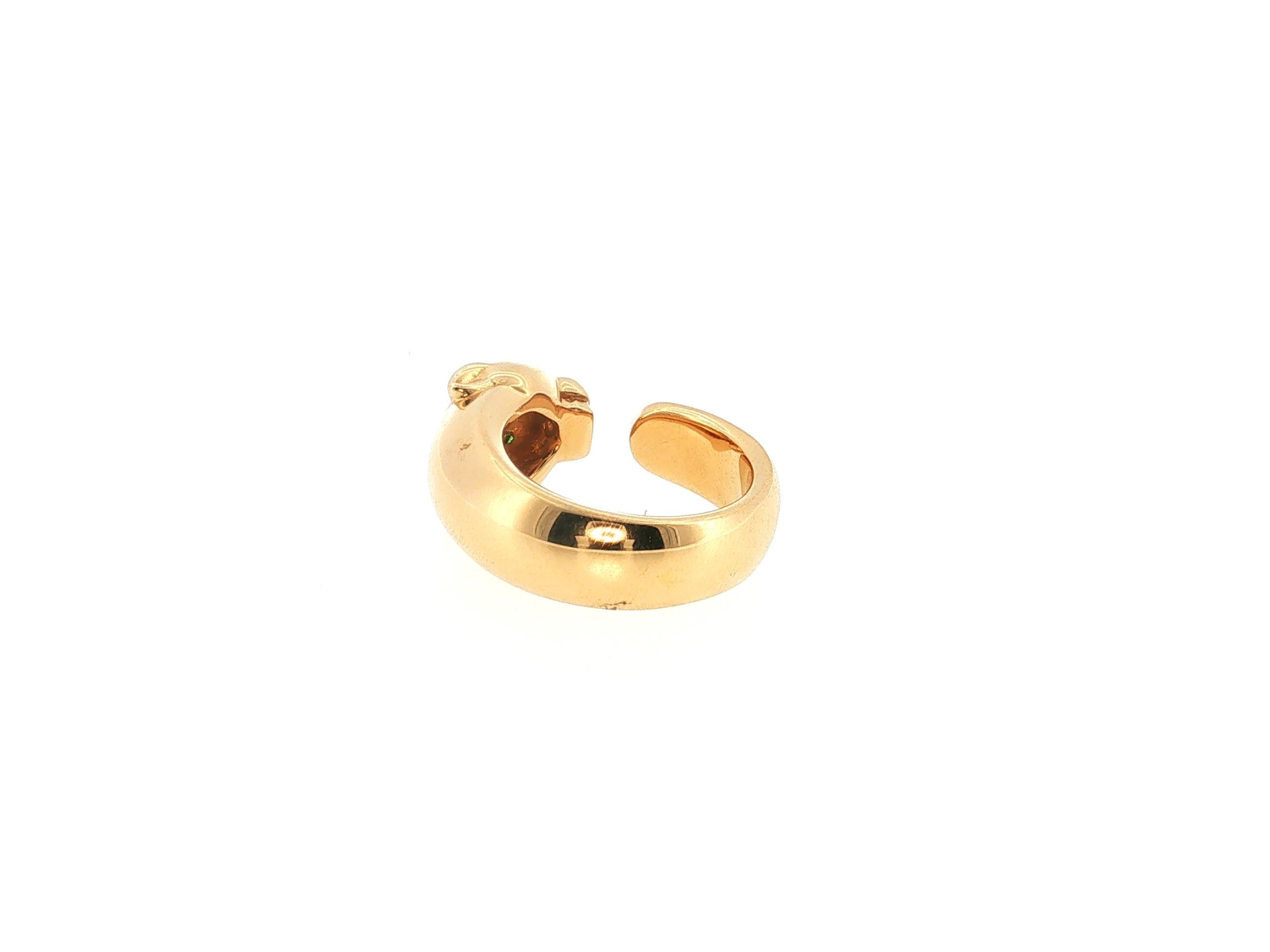 Cartier Vintage 18 Karat Yellow Gold Panthere Style Ring Size 53