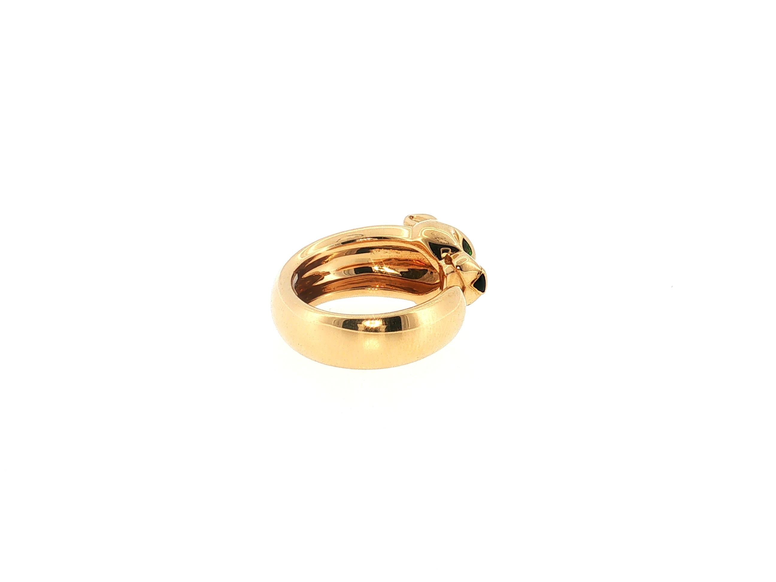 Cartier Vintage 18 Karat Yellow Gold Panthere Style Ring Size 53