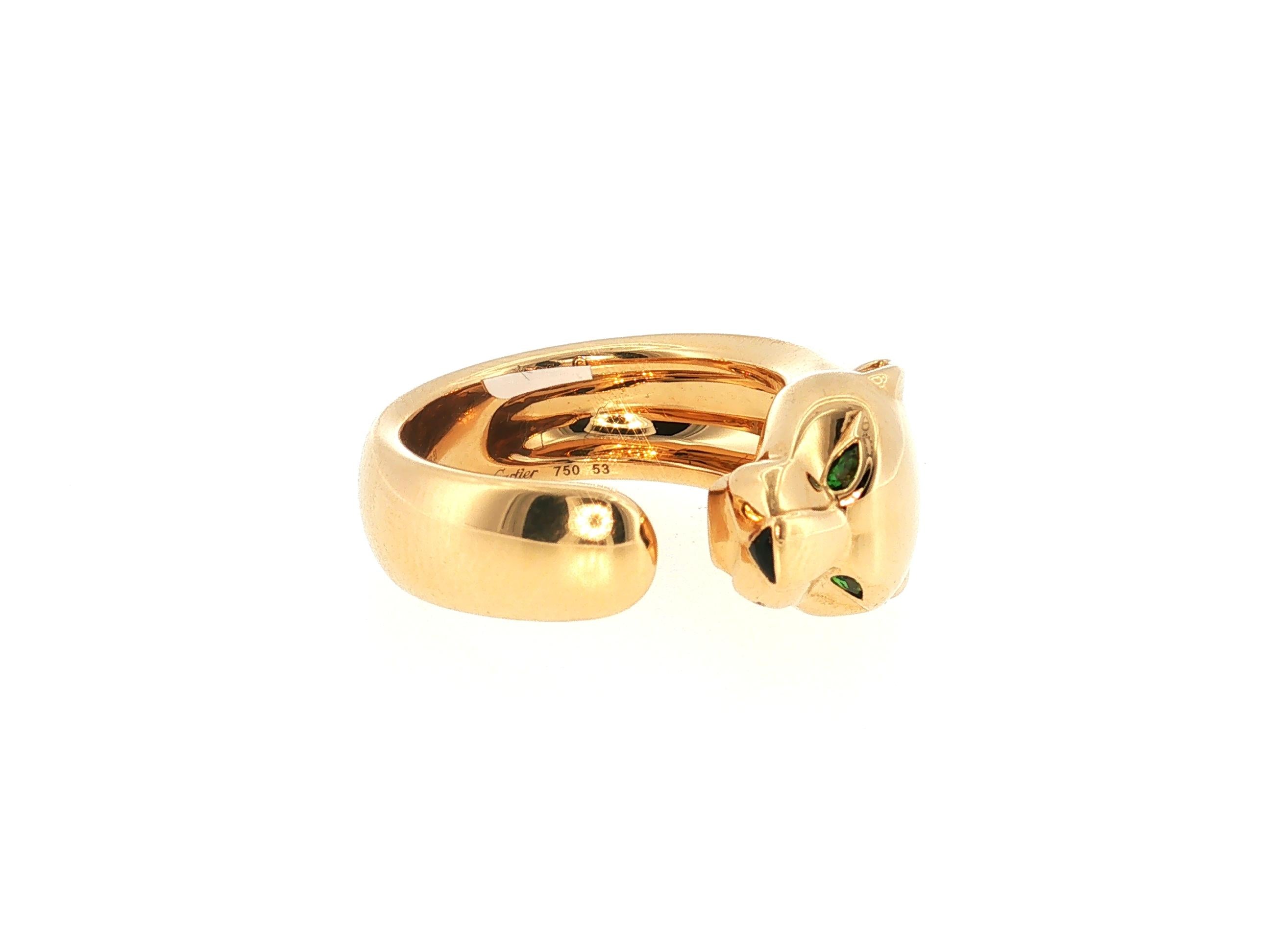 Cartier Vintage 18 Karat Yellow Gold Panthere Style Ring Size 53