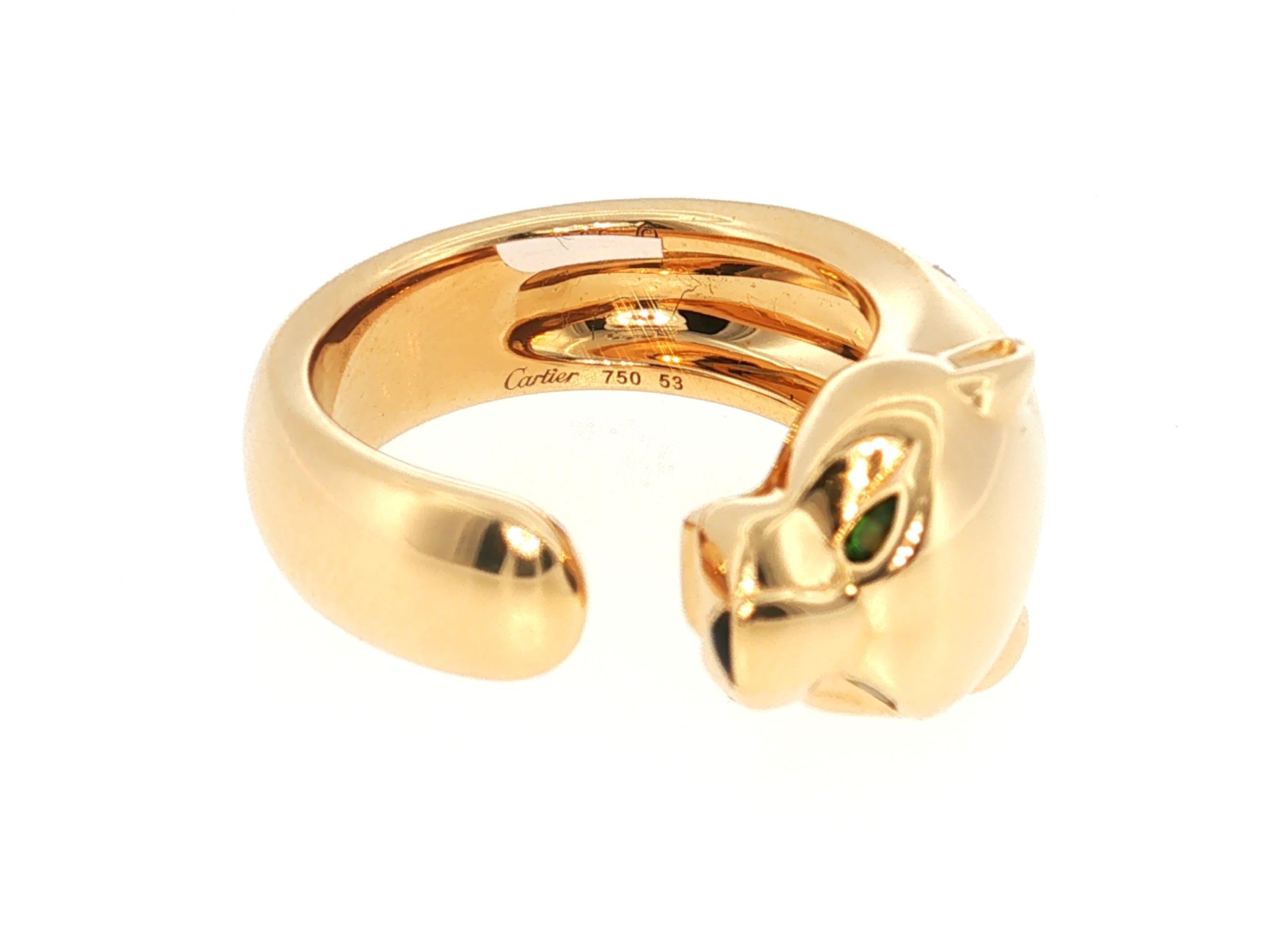 Cartier Vintage 18 Karat Yellow Gold Panthere Style Ring Size 53