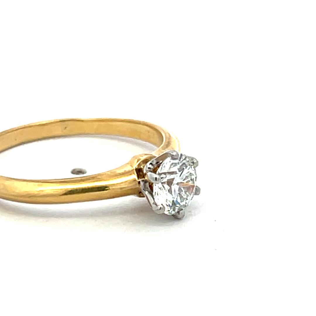 Tiffany & Co 18K YG Engagement Ring with 0.63 Carat Round Diamond G VVS1 GIA