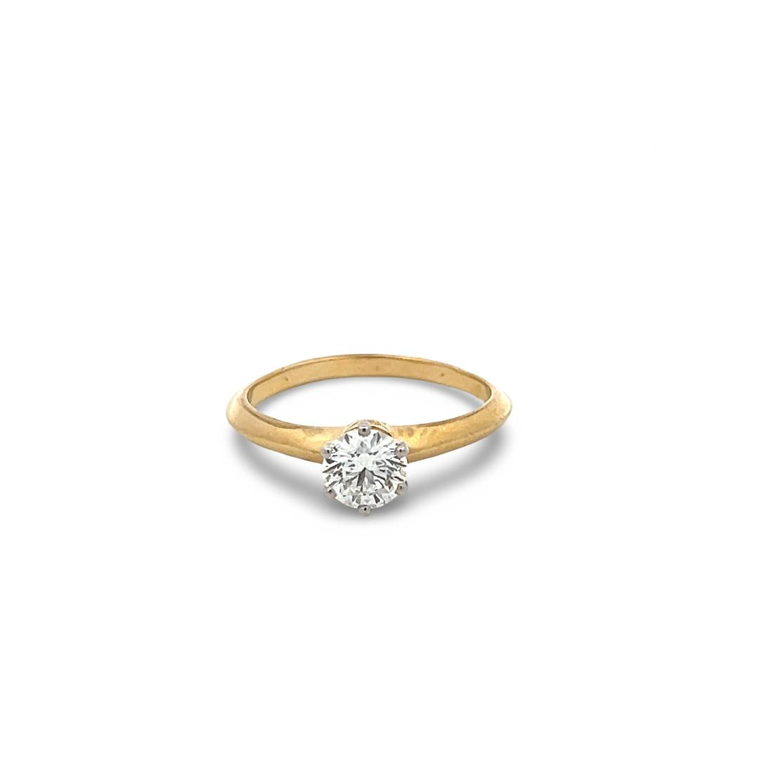 Tiffany & Co 18K YG Engagement Ring with 0.63 Carat Round Diamond G VVS1 GIA