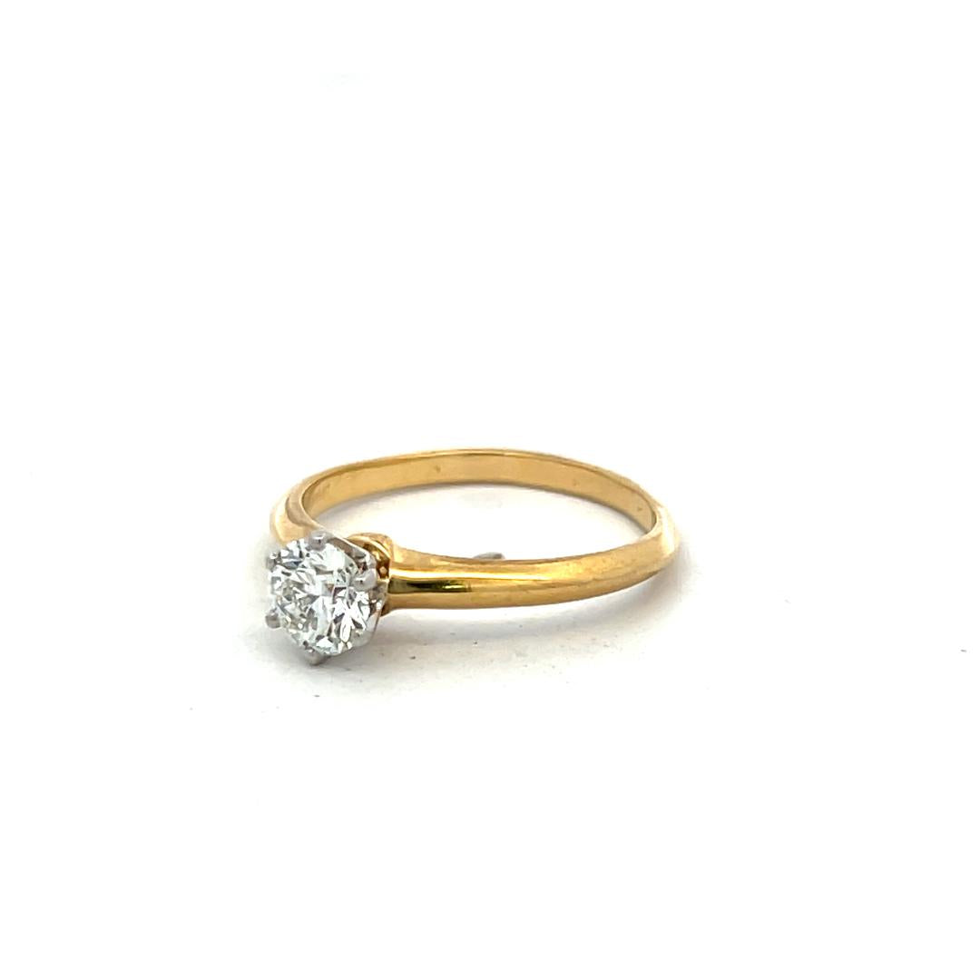 Tiffany & Co 18K YG Engagement Ring with 0.63 Carat Round Diamond G VVS1 GIA
