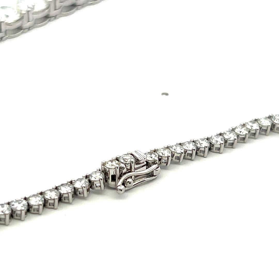 Vintage 18K White Gold Riviera Necklace with 33.58 Carat Round Diamonds 17 In