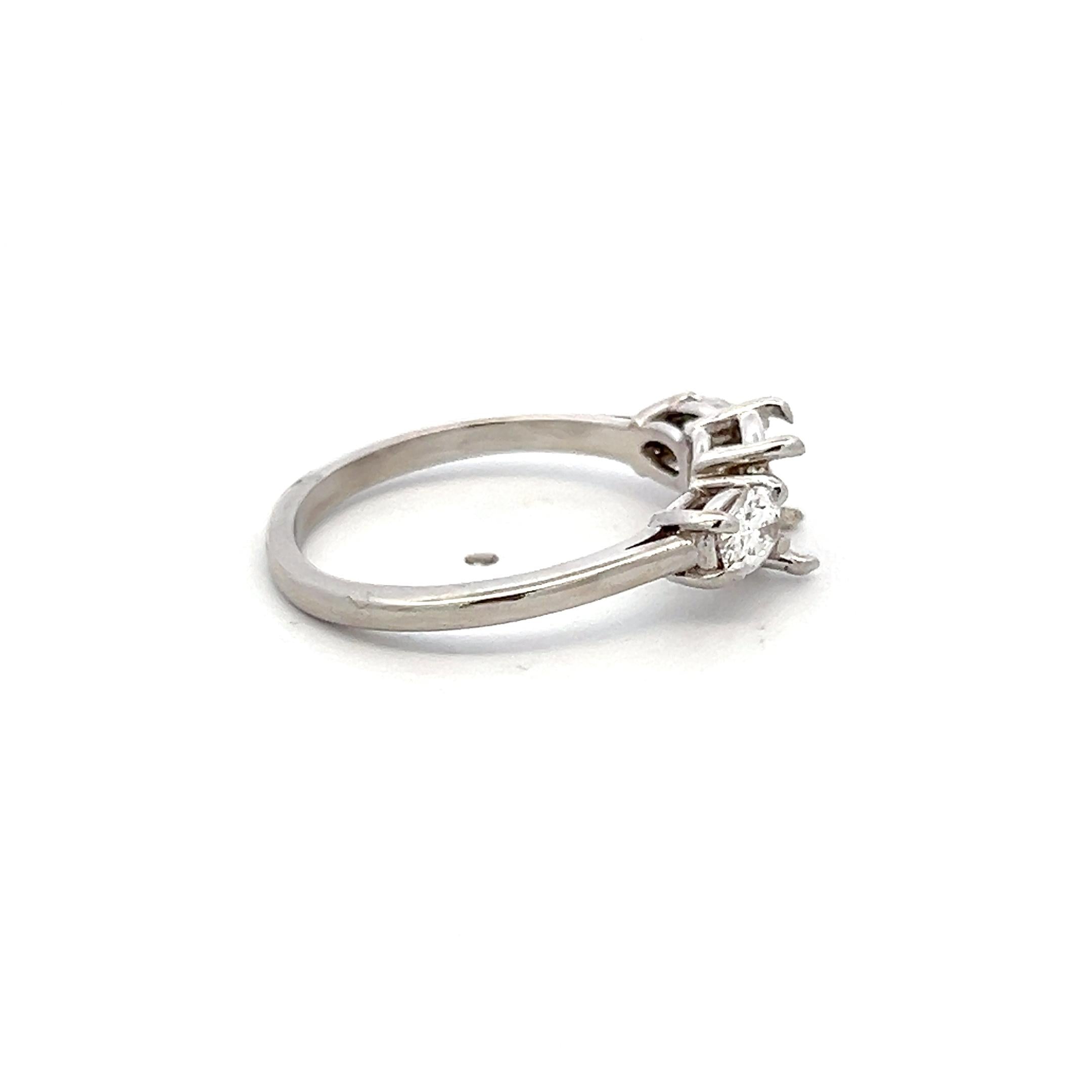 Platinum Semi Mount Ring with 0.72 Carat Oval Diamonds Fits 6.6-7.2 MM 1.00 ct++