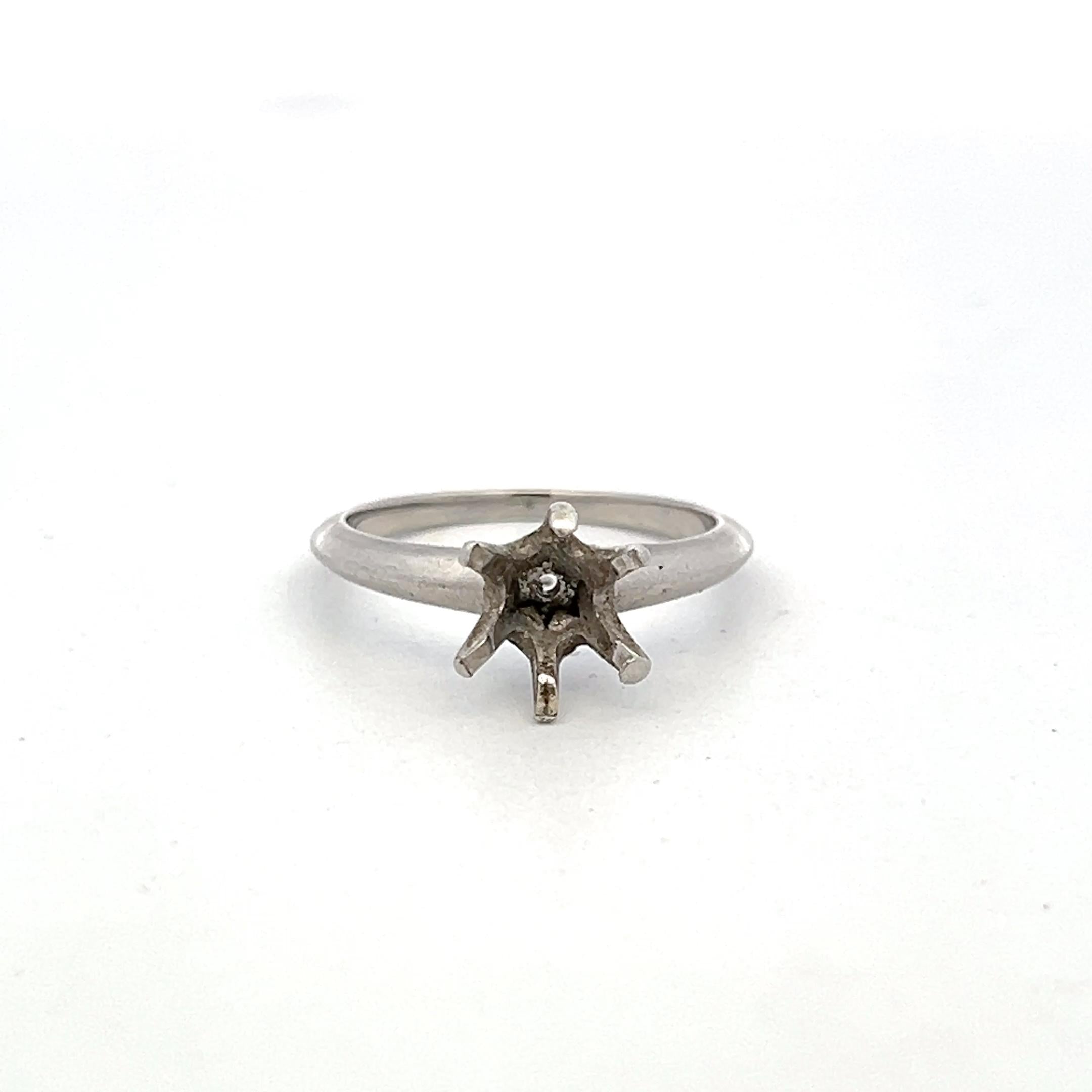 Tiffany & Co Vintage Platinum Semi Mount Ring Size 6.25 Fits 2 Ct+