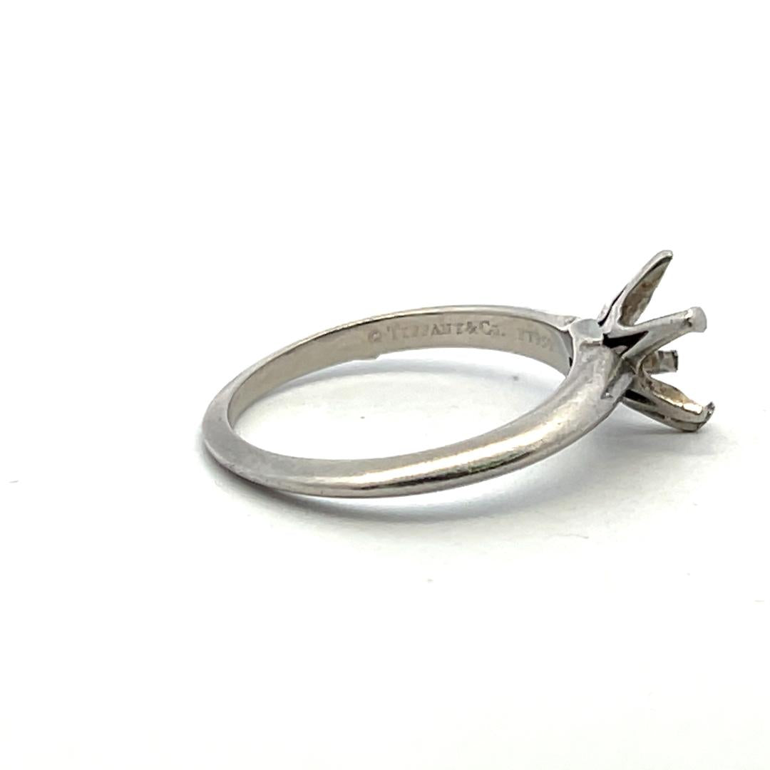 Tiffany & Co Vintage Platinum Semi Mount Ring Size 6.25 Fits 2 Ct+