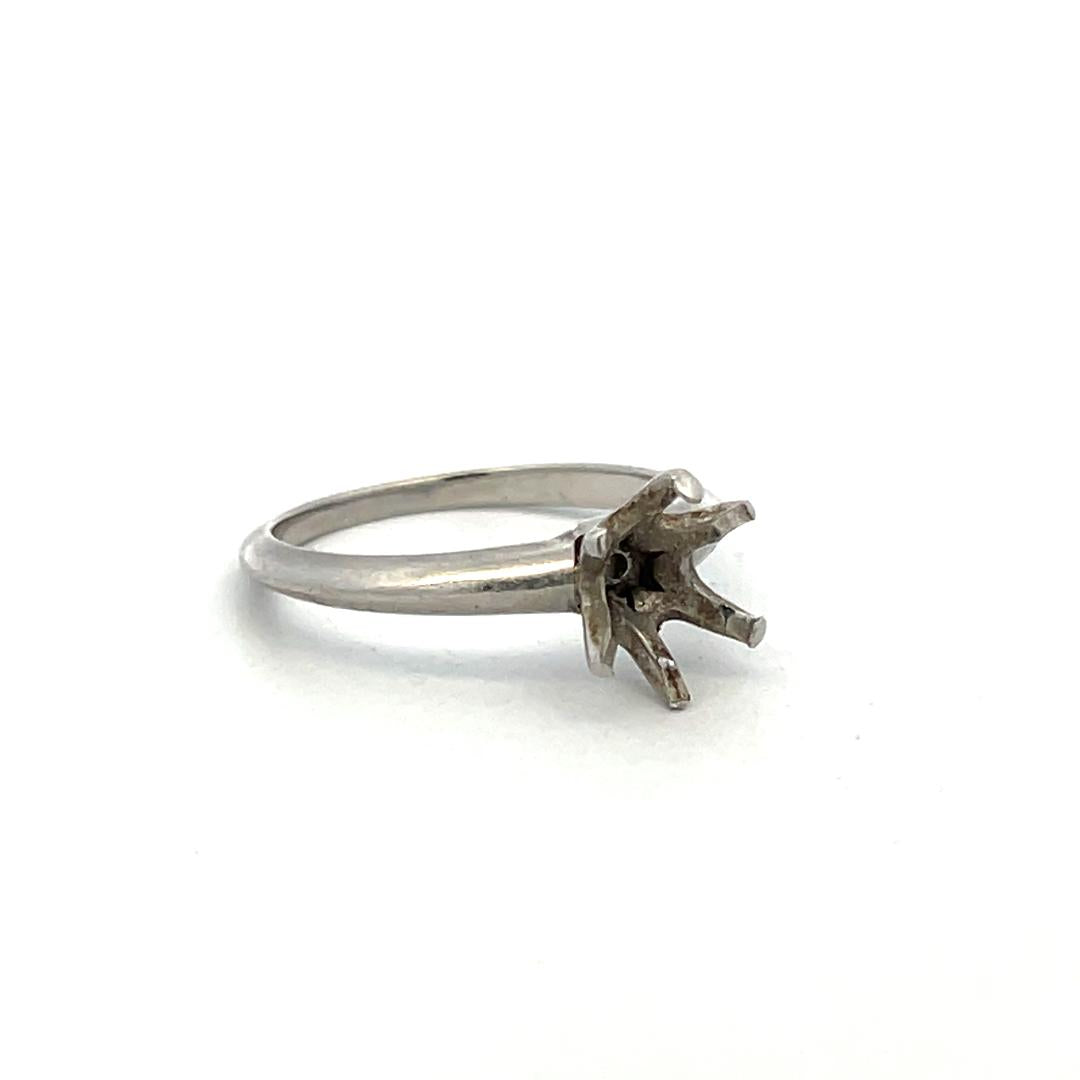 Tiffany & Co Vintage Platinum Semi Mount Ring Size 6.25 Fits 2 Ct+