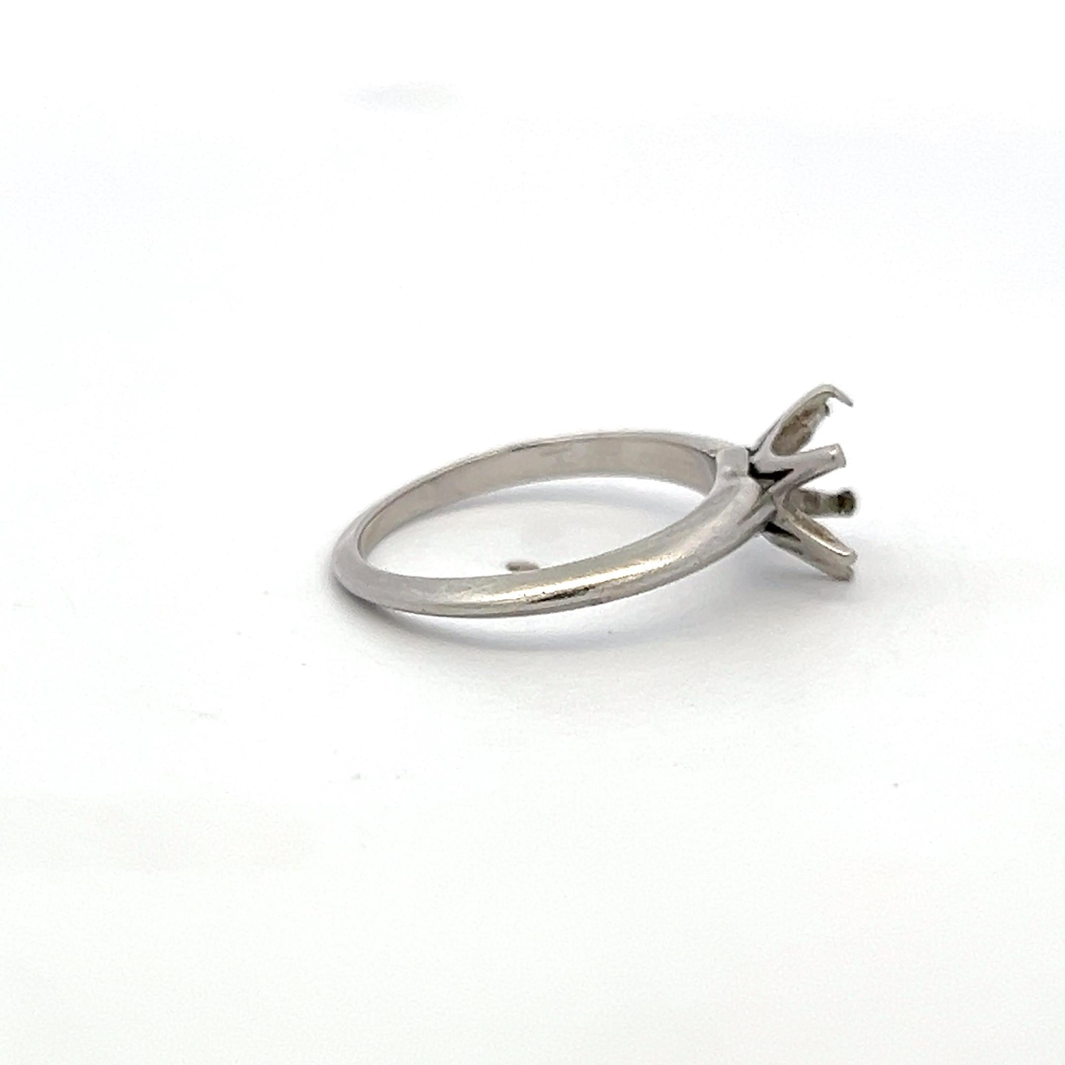 Tiffany & Co Vintage Platinum Semi Mount Ring Size 6.25 Fits 2 Ct+