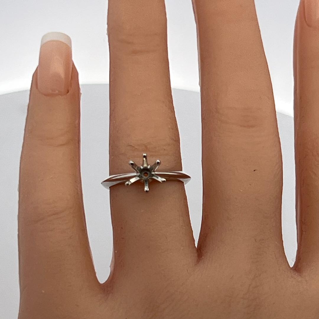 Tiffany & Co Vintage Platinum Semi Mount Ring Fits 6mm Stone Size 6
