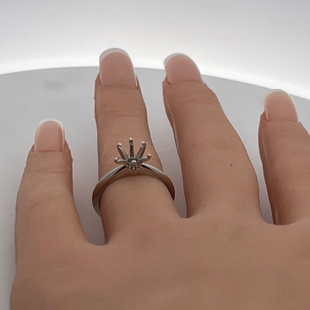 Tiffany & Co Vintage Platinum Semi Mount Ring Fits 6mm Stone Size 6