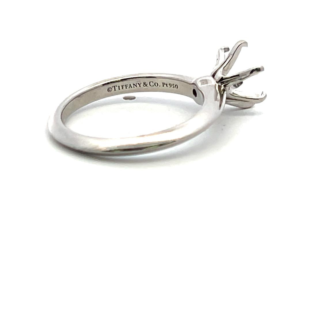 Tiffany & Co Vintage Platinum Semi Mount Ring Fits 6mm Stone Size 6