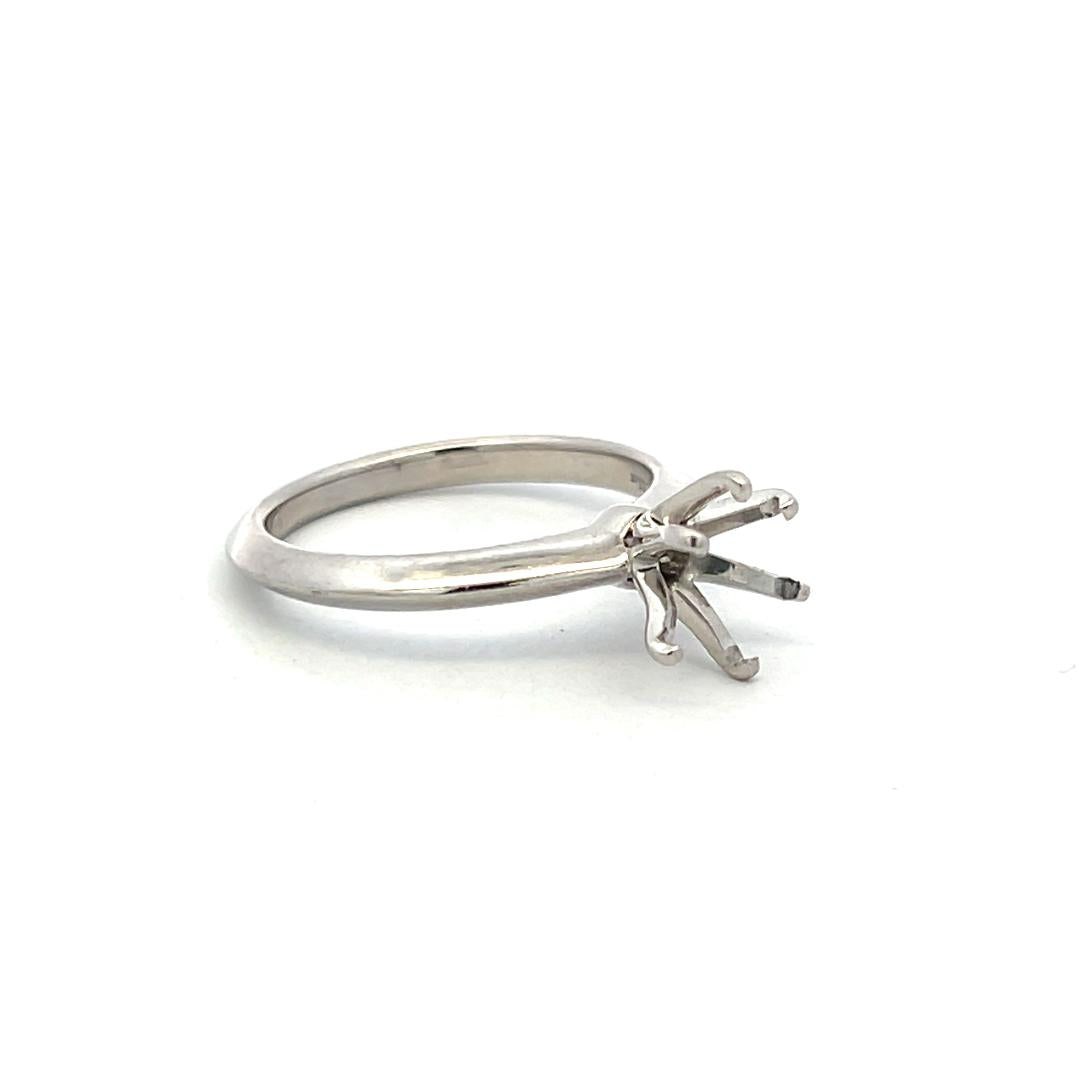 Tiffany & Co Vintage Platinum Semi Mount Ring Fits 6mm Stone Size 6