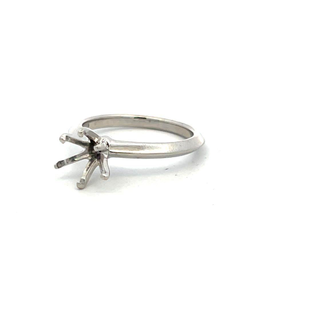 Tiffany & Co Vintage Platinum Semi Mount Ring Fits 6mm Stone Size 6