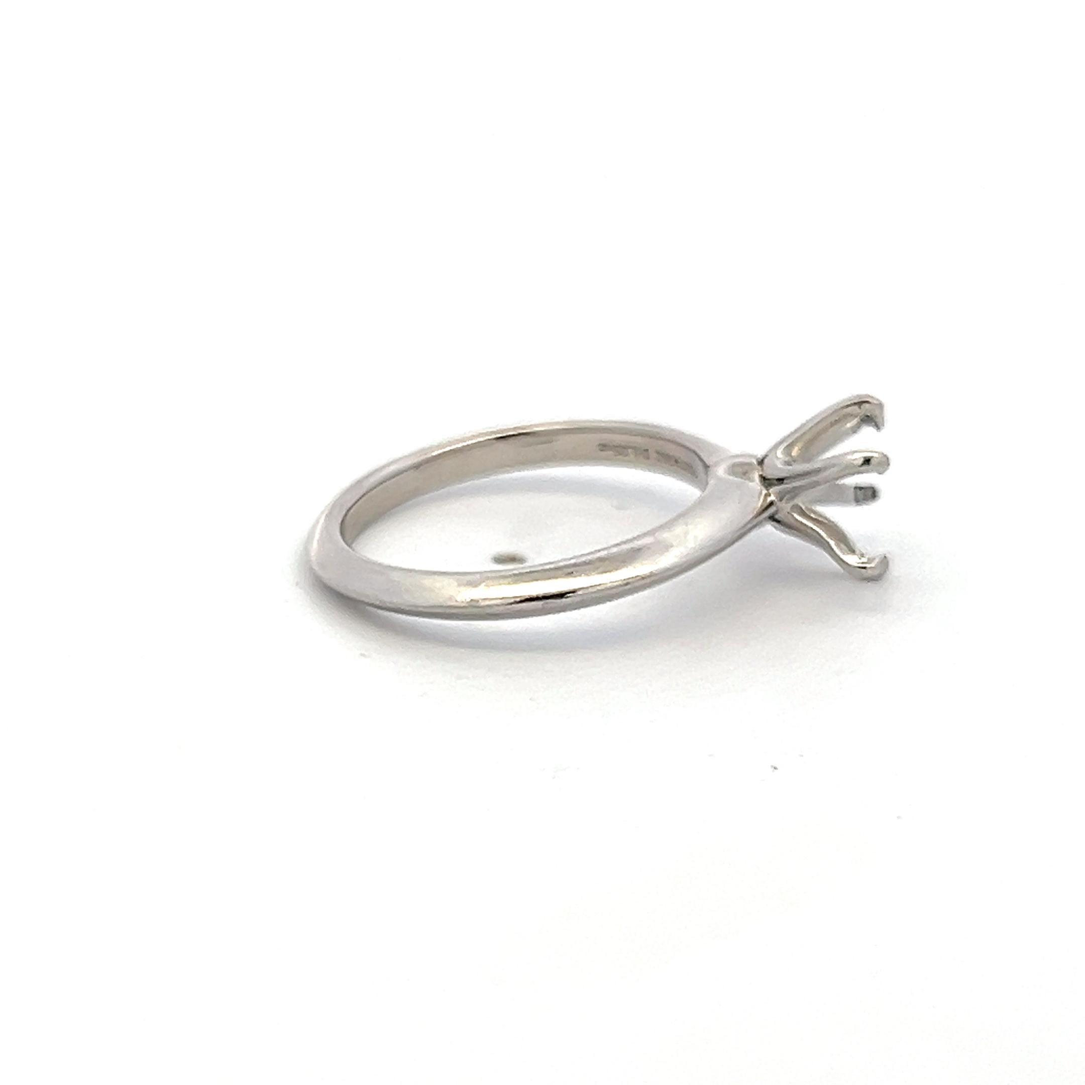 Tiffany & Co Vintage Platinum Semi Mount Ring Fits 6mm Stone Size 6