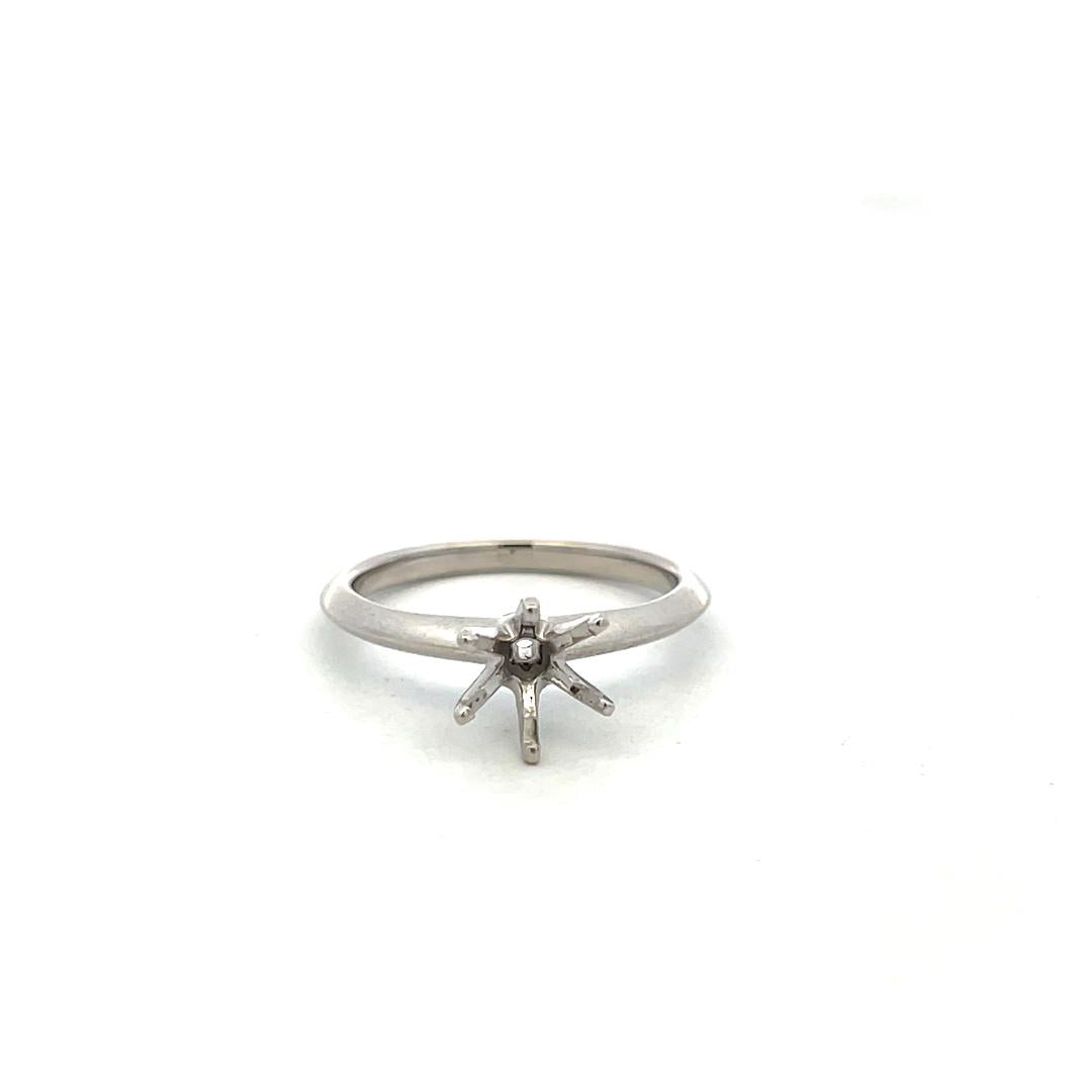 Tiffany & Co Platinum Semi Mount Ring Fits 6mm Stone Size 6