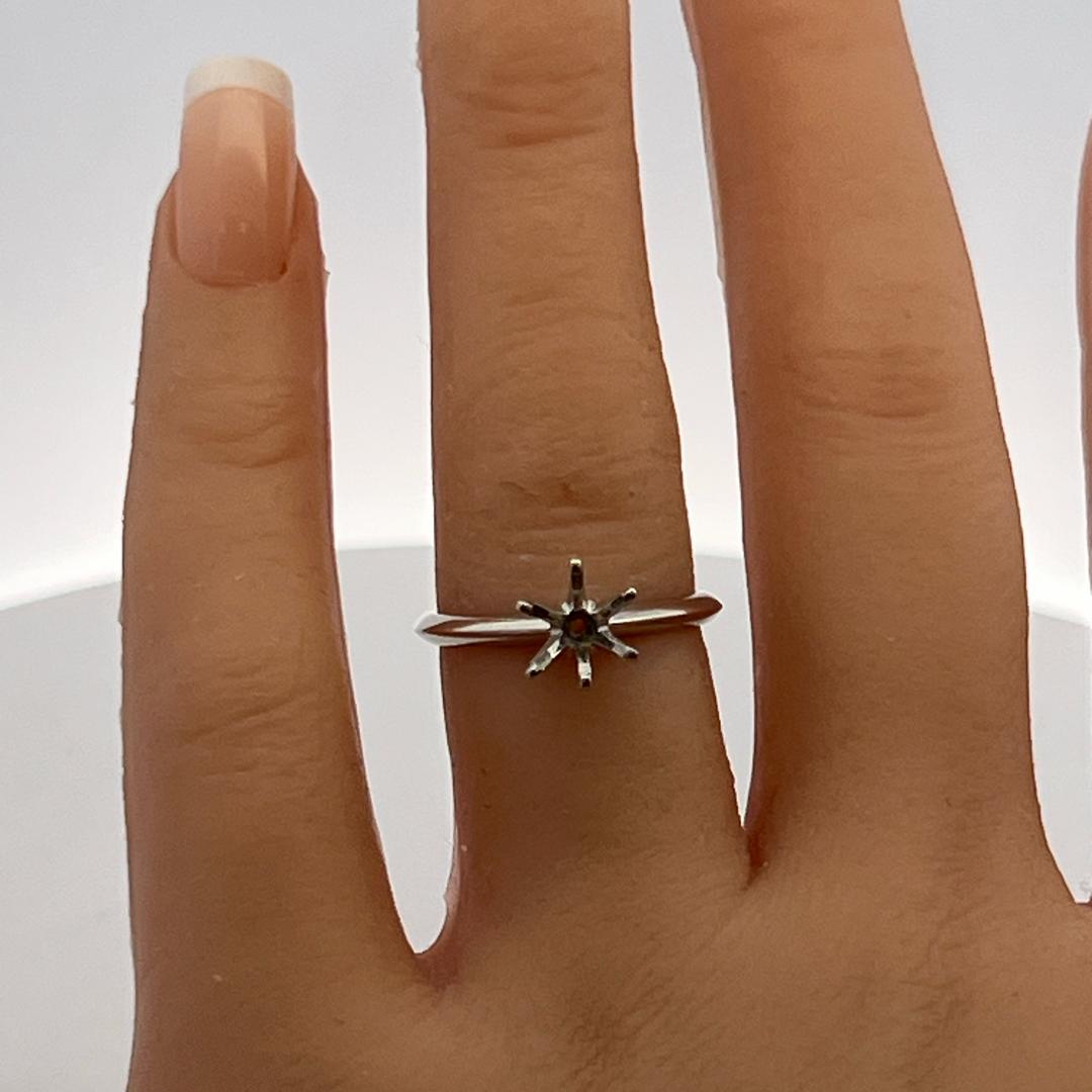 Tiffany & Co Platinum Semi Mount Ring Fits 6mm Stone Size 6