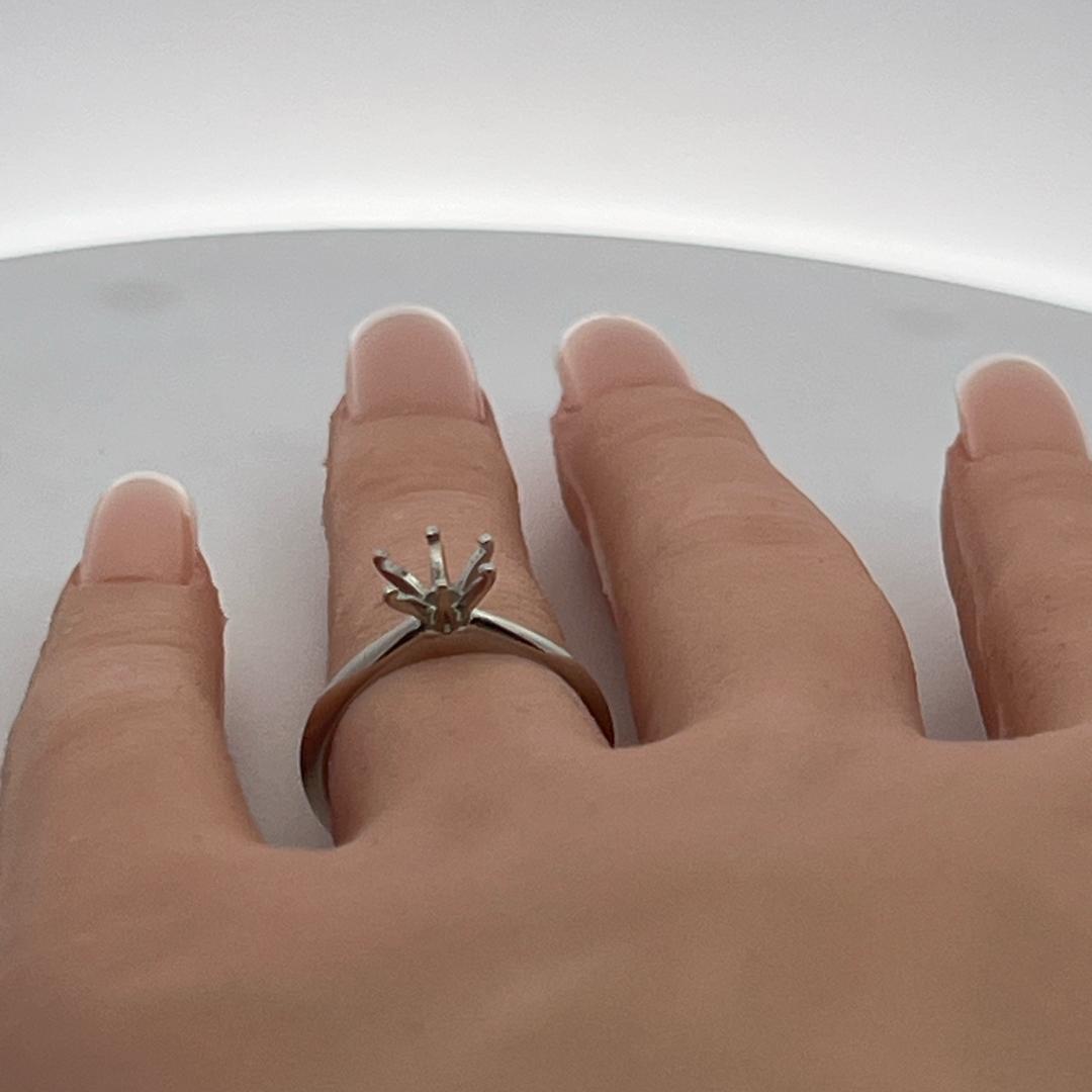 Tiffany & Co Platinum Semi Mount Ring Fits 6mm Stone Size 6