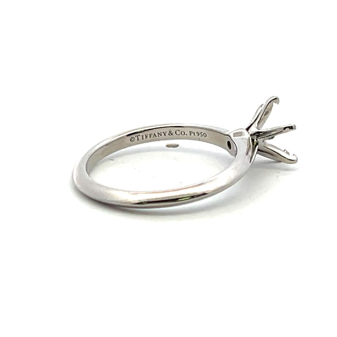 Tiffany & Co Platinum Semi Mount Ring Fits 6mm Stone Size 6