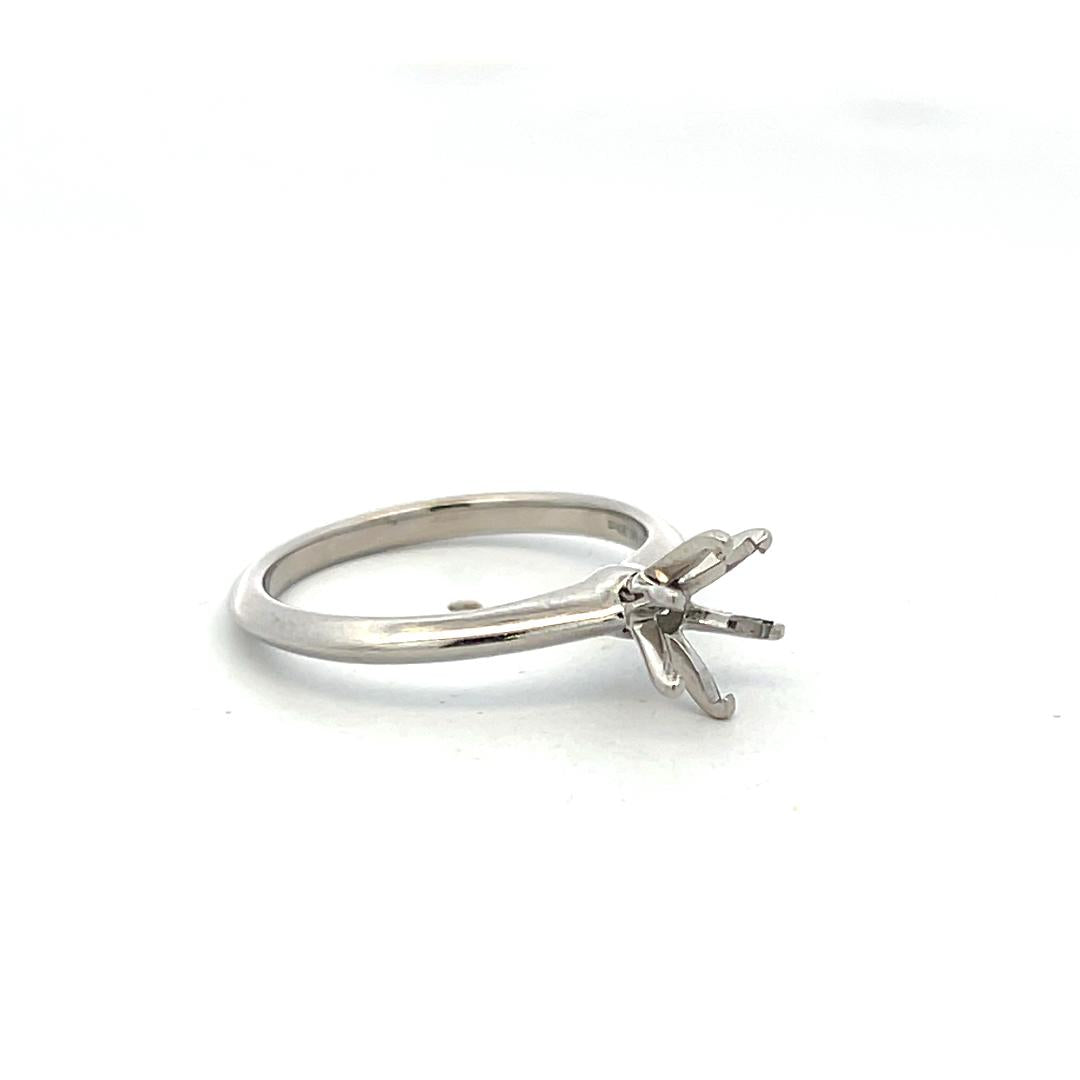 Tiffany & Co Platinum Semi Mount Ring Fits 6mm Stone Size 6