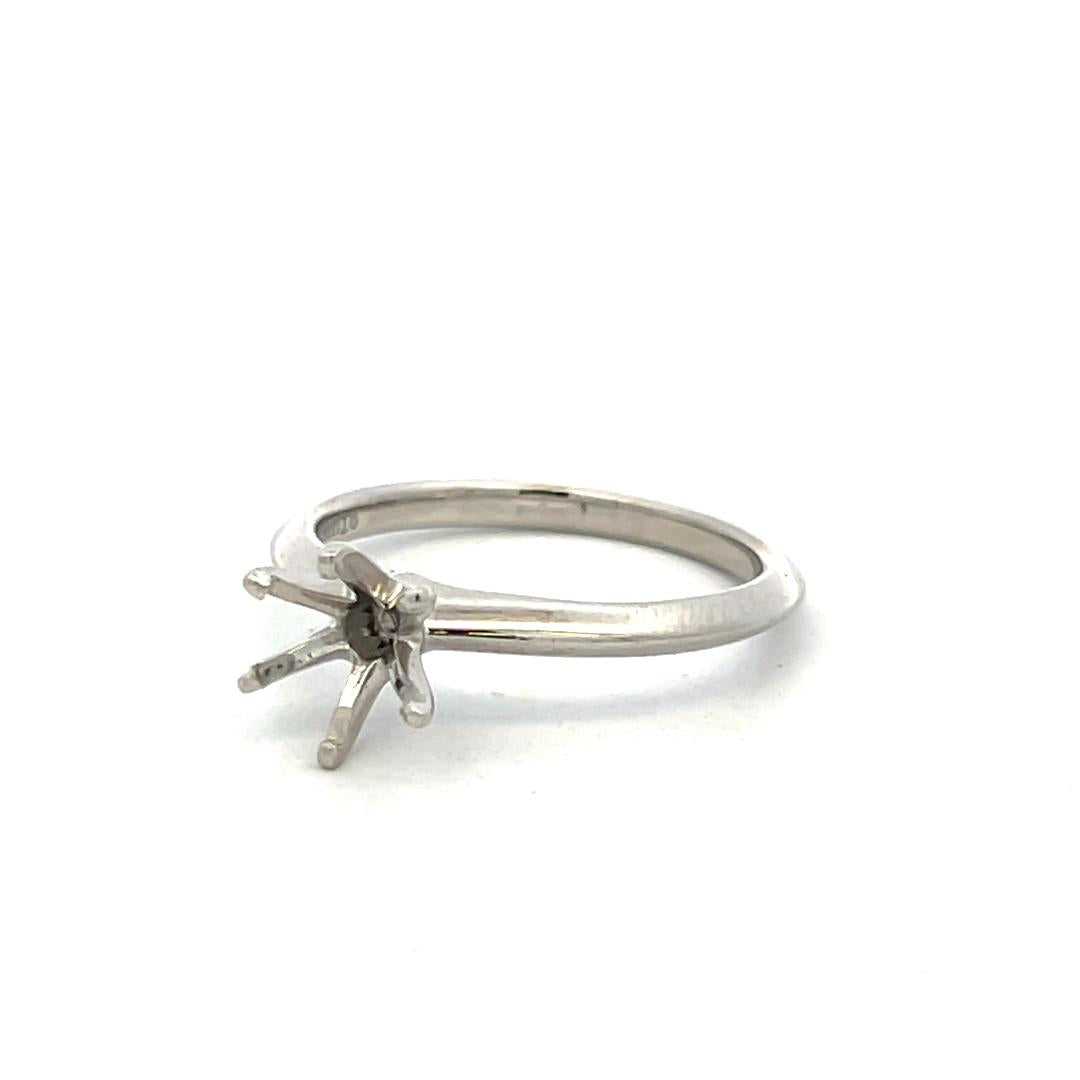 Tiffany & Co Platinum Semi Mount Ring Fits 6mm Stone Size 6