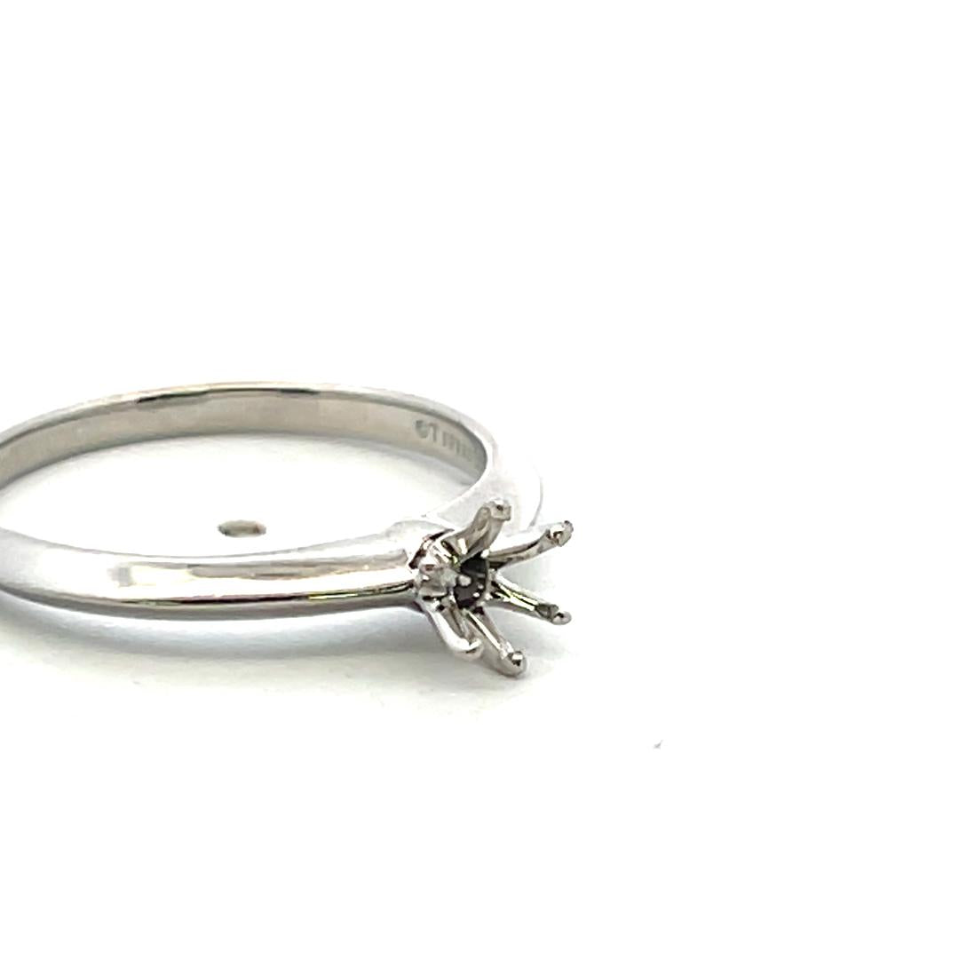 Tiffany & Co. Vintage Platinum Semi Mount Ring 3.6 Grams Size 6