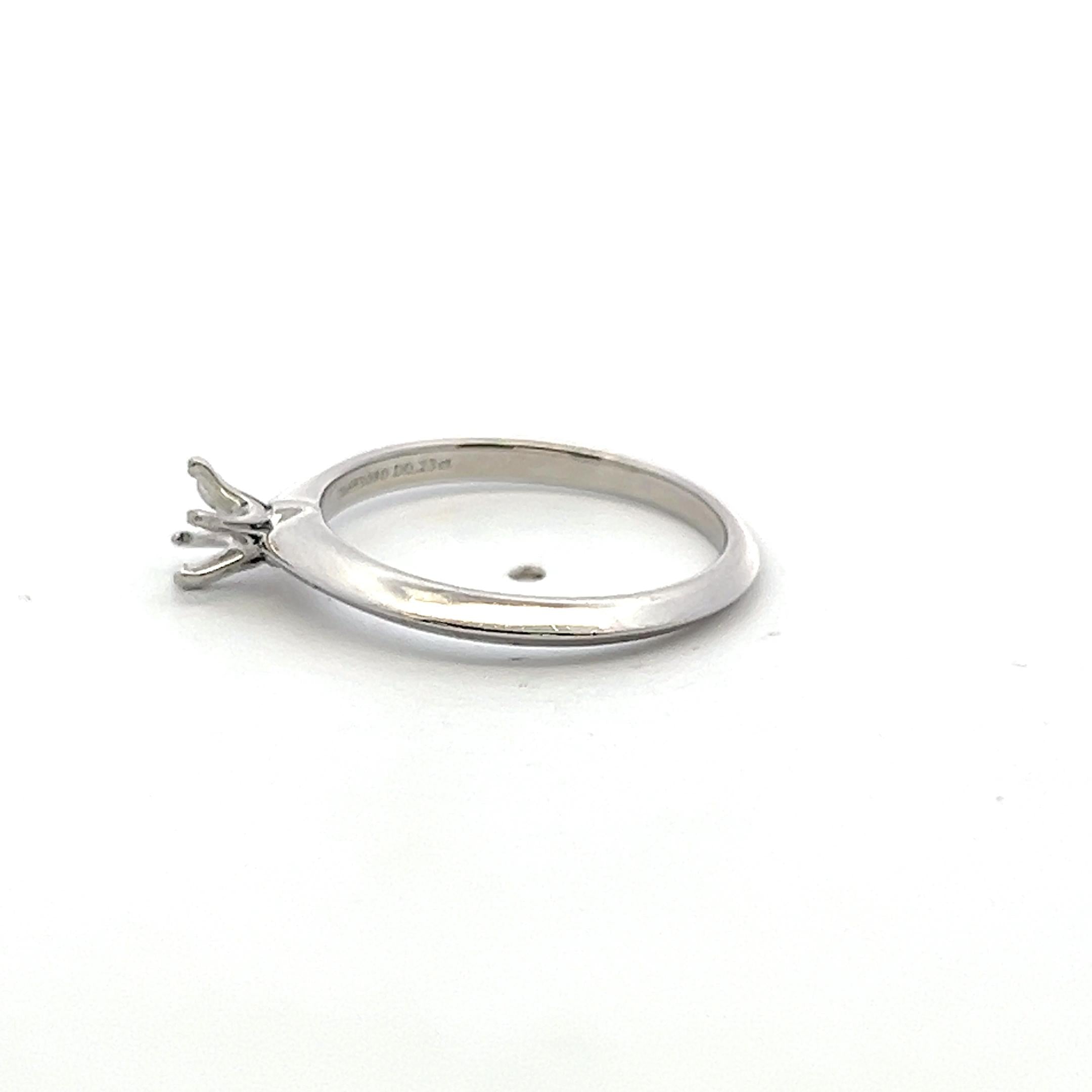 Tiffany & Co. Vintage Platinum Semi Mount Ring 3.6 Grams Size 6