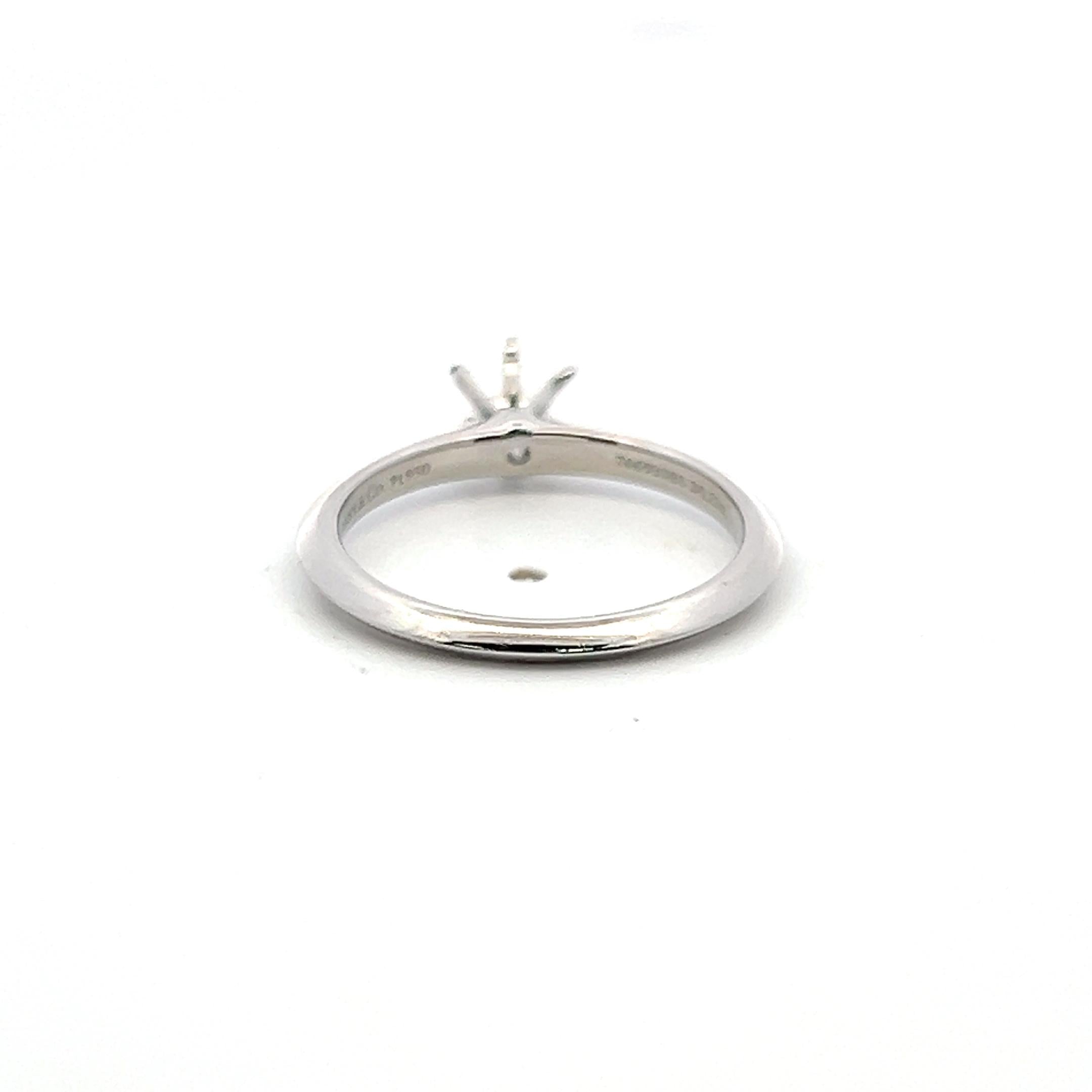 Tiffany & Co. Vintage Platinum Semi Mount Ring 3.6 Grams Size 6