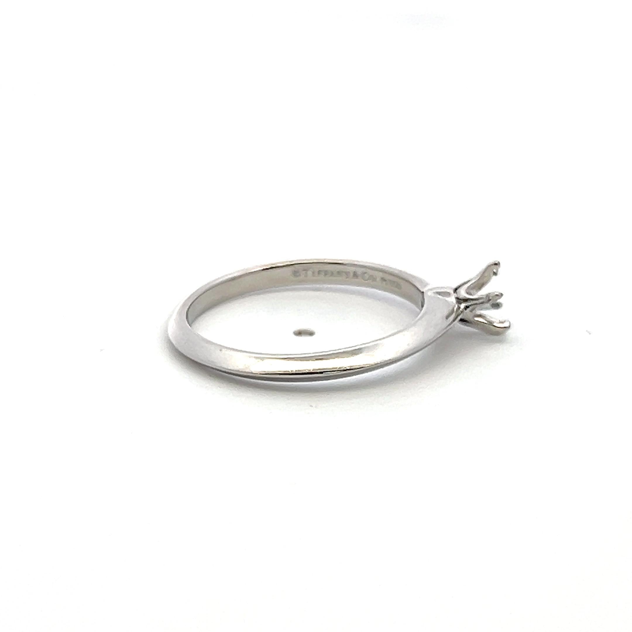 Tiffany & Co. Vintage Platinum Semi Mount Ring 3.6 Grams Size 6