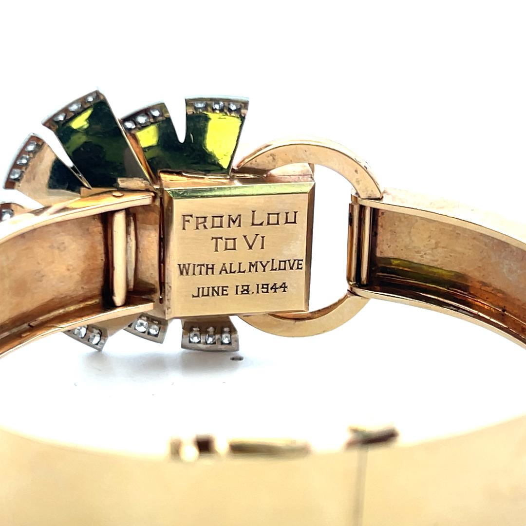 Vintage 14K Gold Bracelet Watch with 3.5 Carat Ruby and 1 Carat I-VS Diamond
