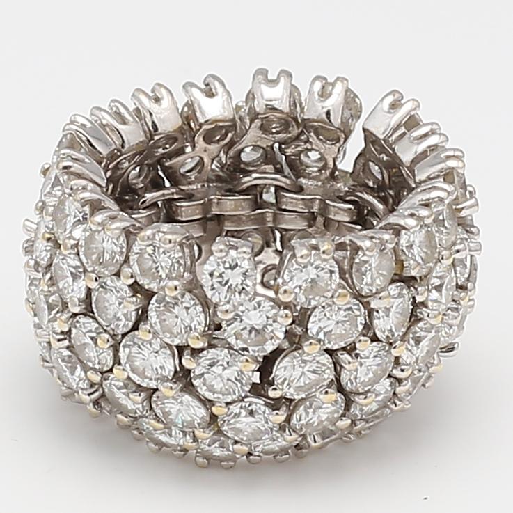 Vintage Platinum Eternity Band Ring with 9.75 Carat Round G VS1 Diamonds