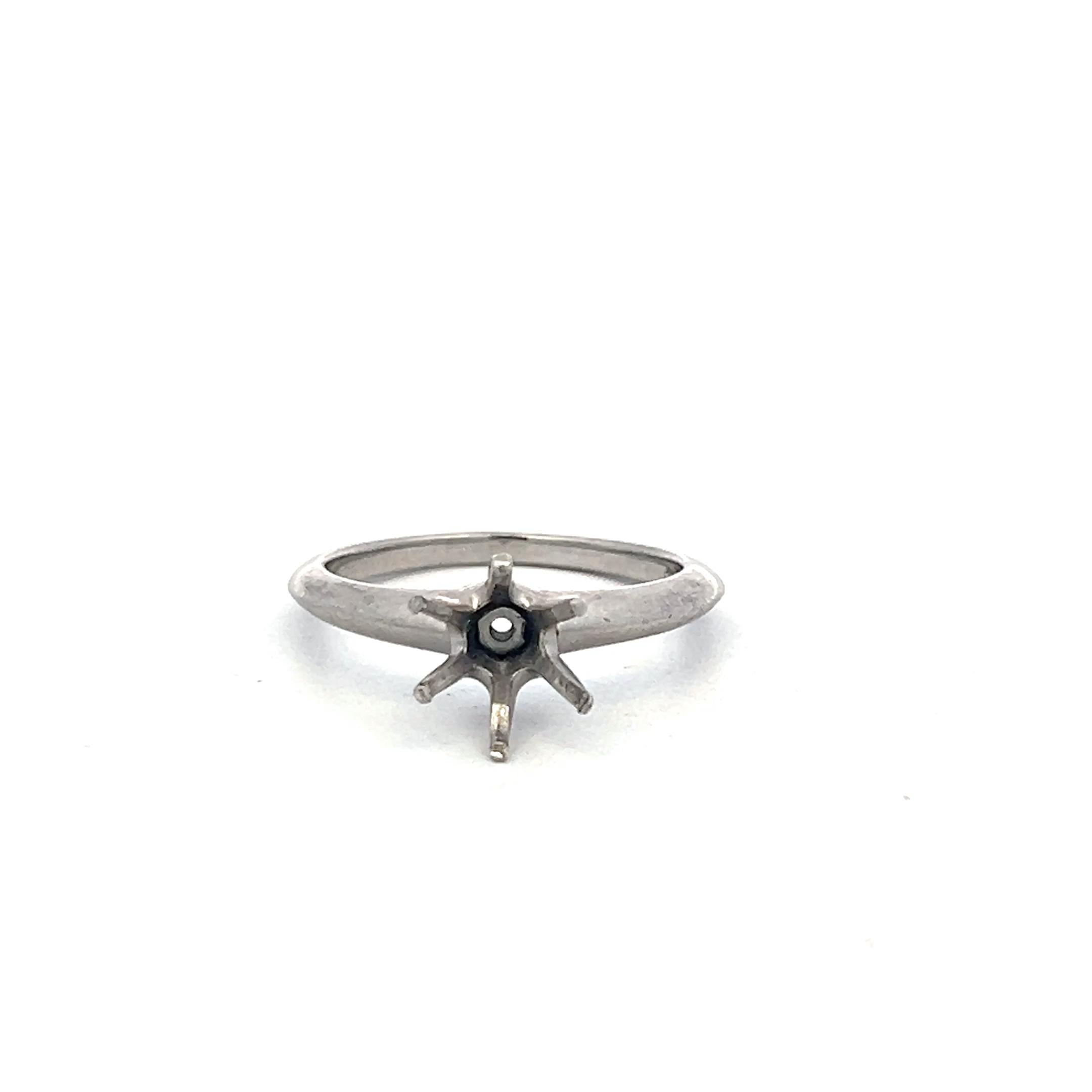 Tiffany & Co Platinum Semi Mount Ring Fits 7.5mm 1.55ct Center Stone Size 6