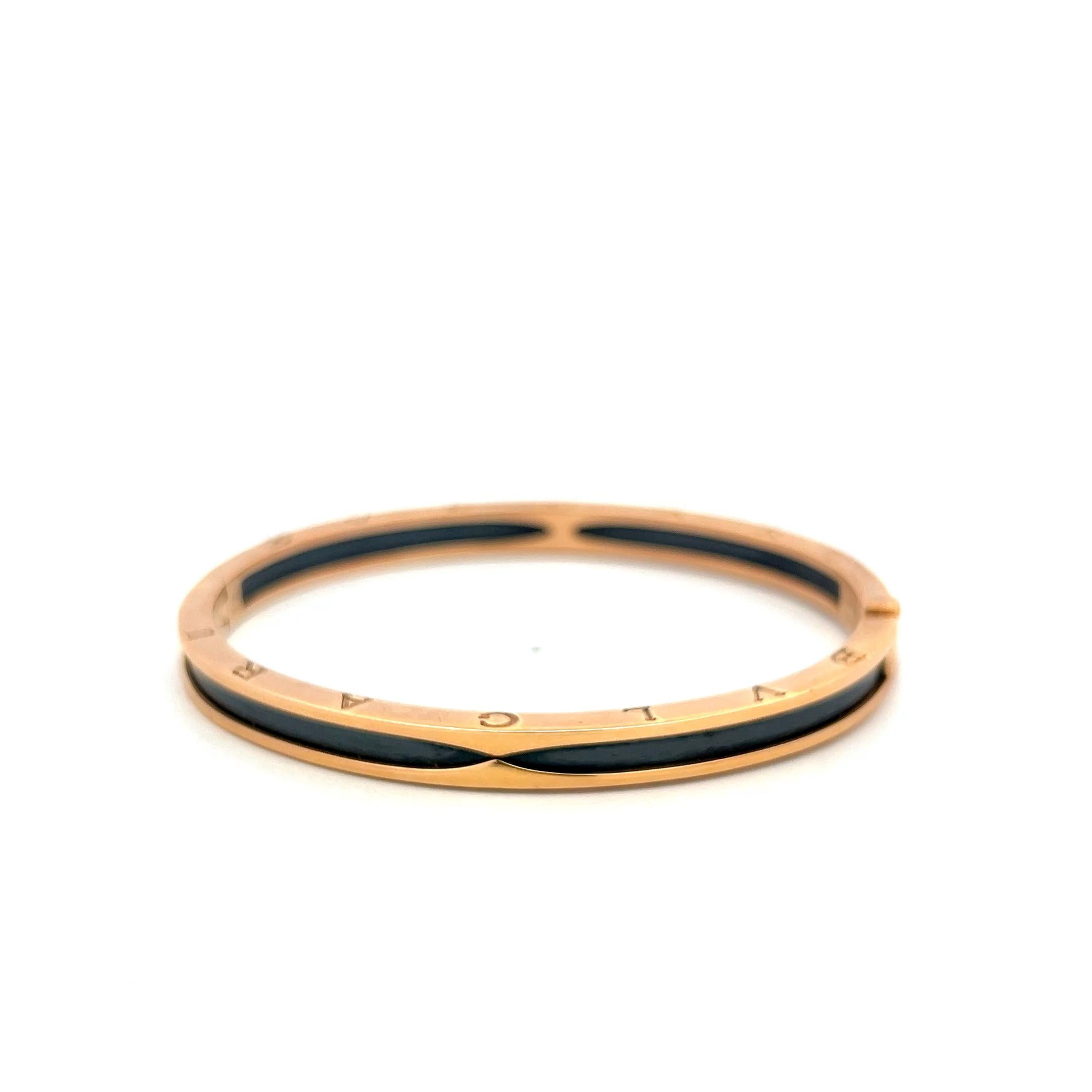 Bvlgari Vintage 18 Karat Rose Gold Bangle Bracelet 27.3 Grams Size 6.5