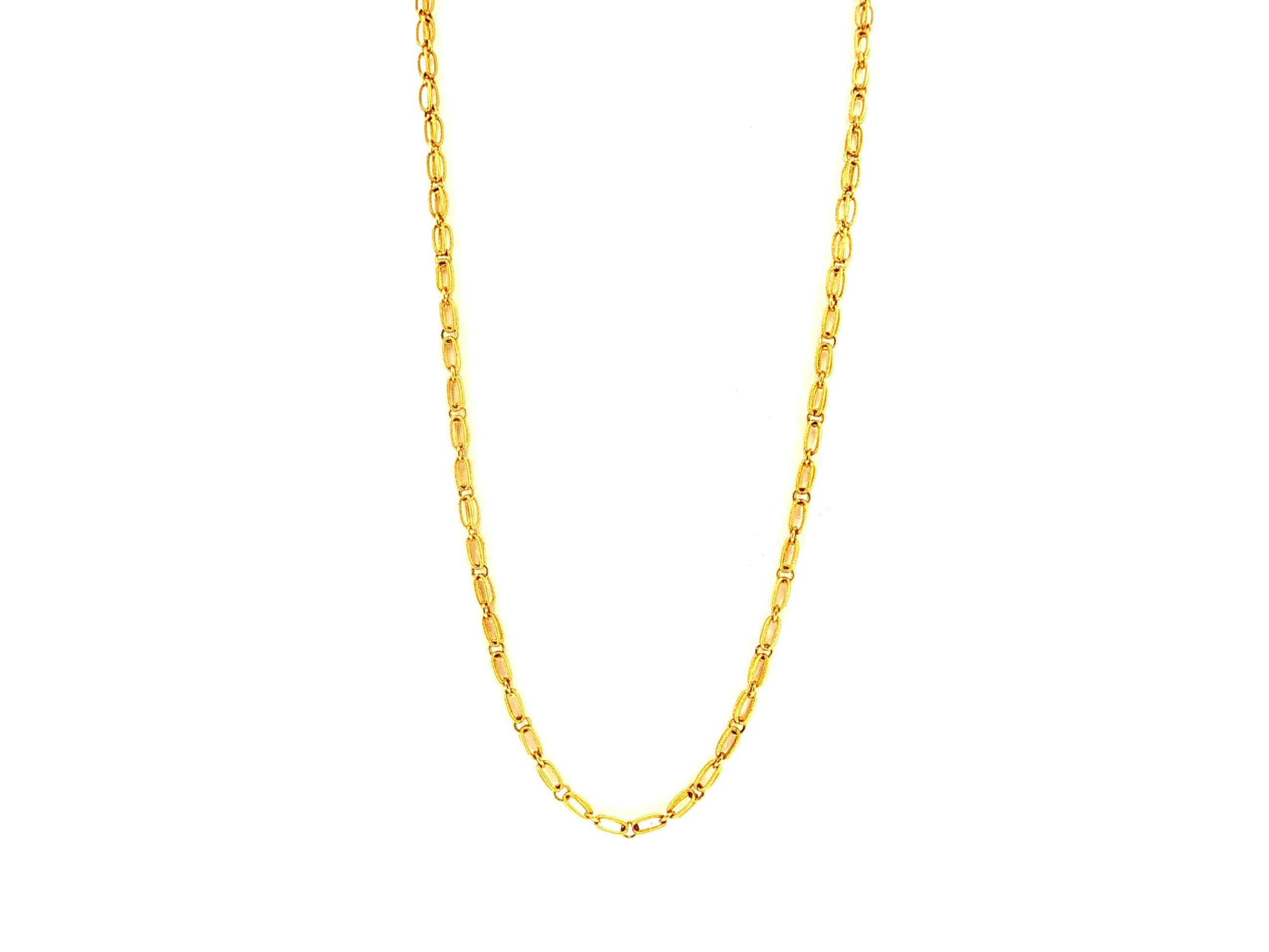 Vintage 18K Yellow Gold Link Necklace 29 Inches 27.7 Grams