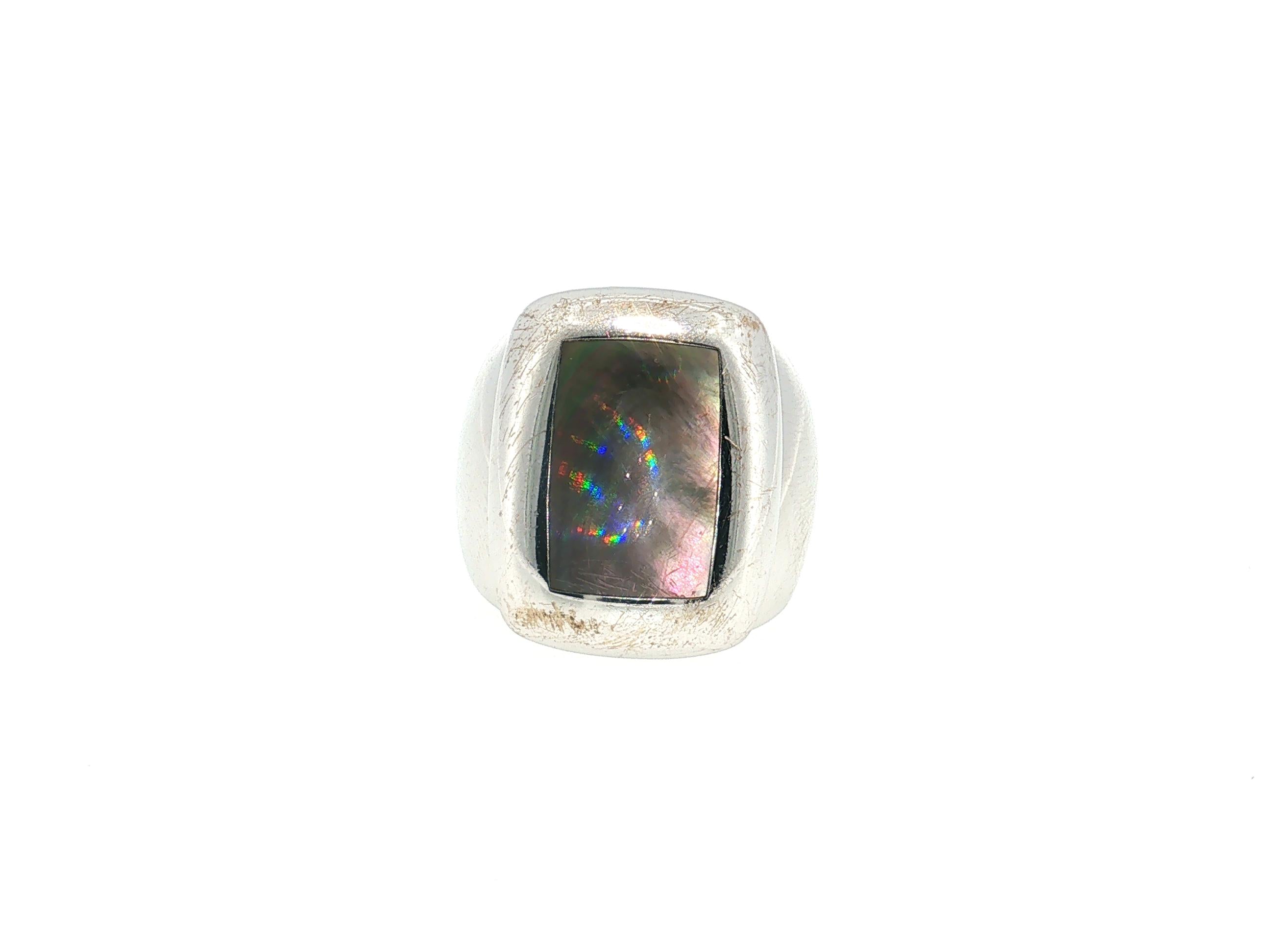 Van Cleef & Arpels 18K WG Cocktail Ring with 14.98x10.1mm Moonstone Size 6.5