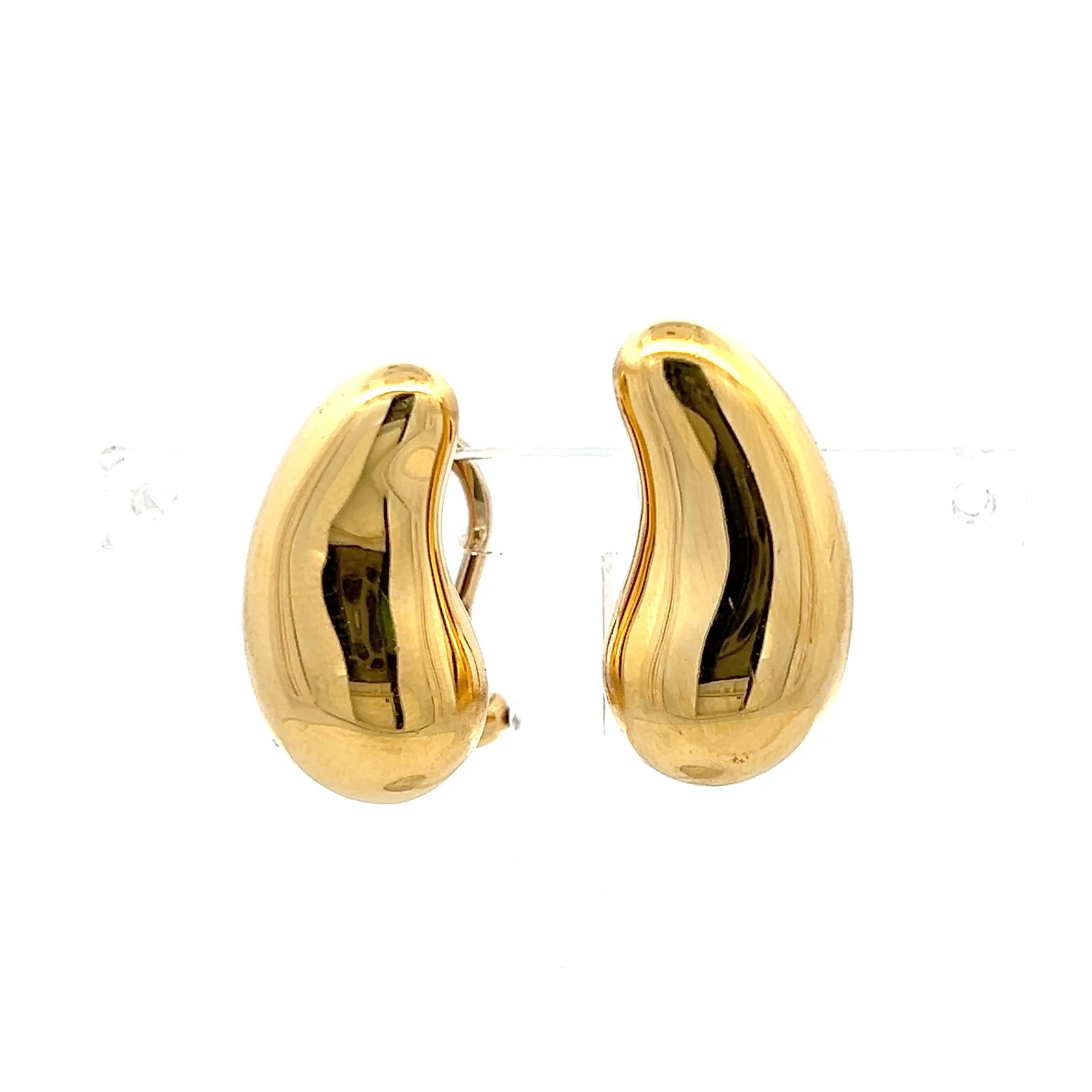 Tiffany & Co 18 Karat Yellow Gold Clip-On Earrings weighs 12 Grams