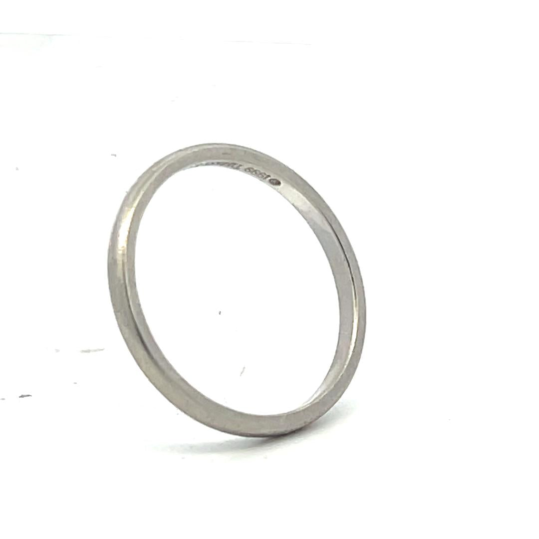 Tiffany & Co Vintage Platinum Band Ring 2.5 Grams Size 5.75