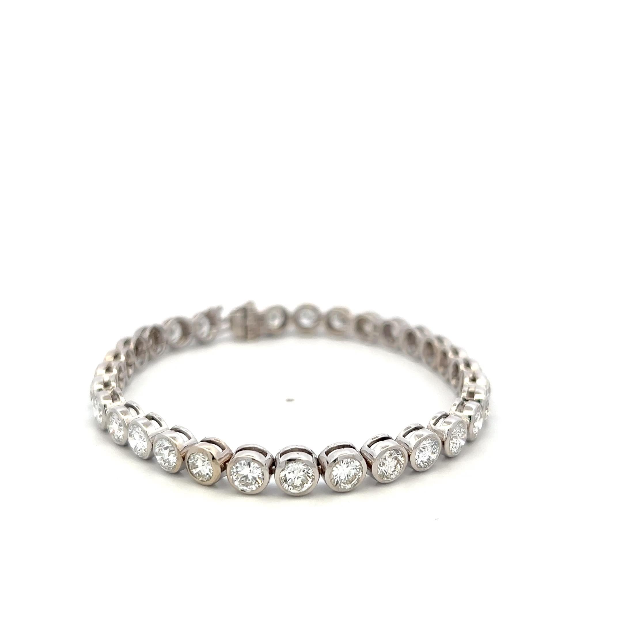 14K White Gold Tennis Bracelet with 7.5 Carat Round H VS Diamonds 15.88 Grams