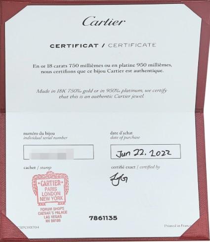 Cartier 18K YG Love Bracelet with 0.42 Carat Round Diamonds Size 17 Box and Cert