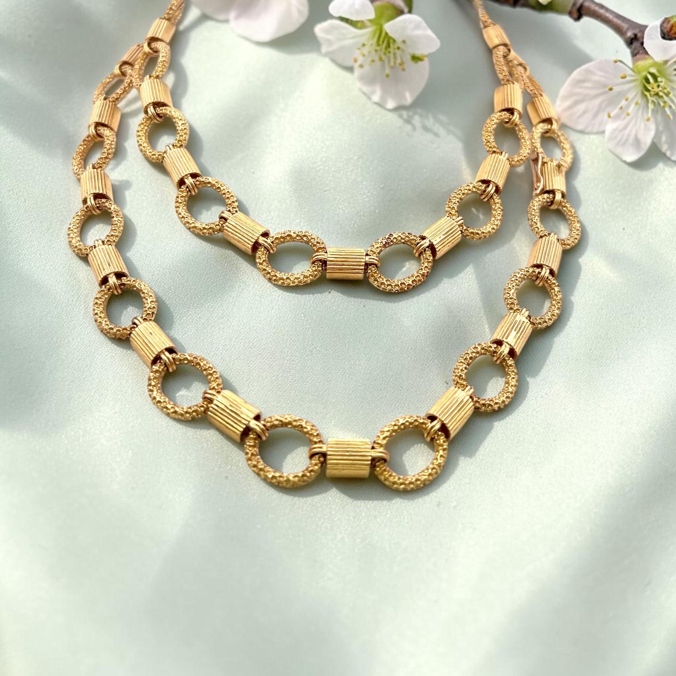Vintage 18 Karat Yellow Gold Bold Link Necklace 112.2 Grams 29 Inch