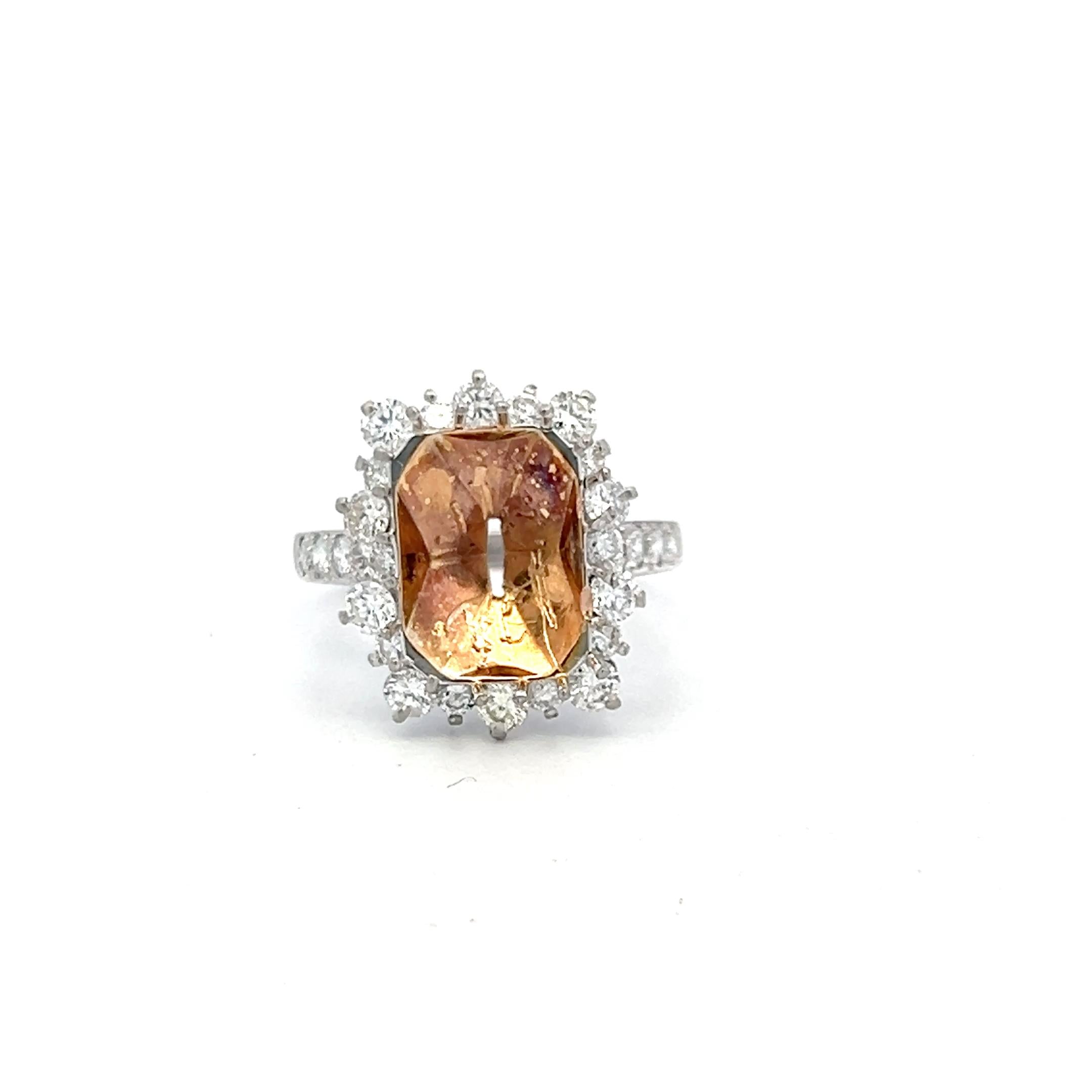 Platinum Semi Mount Ring with 0.92ct Round G VS Diamonds Fits 12.1x8.7mm 6.75ct+