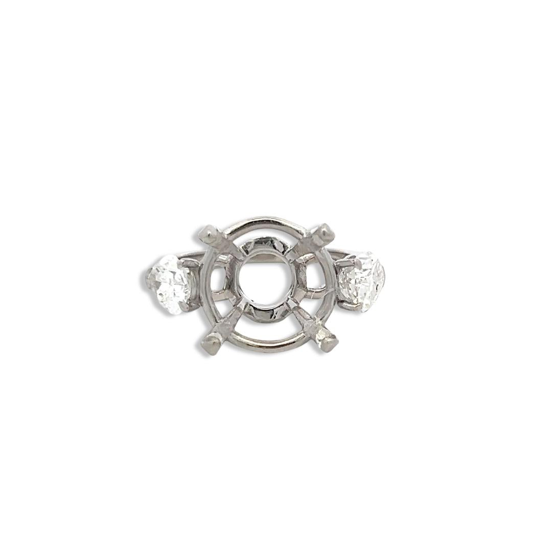 Platinum Semi Mount Ring with 1.72ct Pear Diamonds Fits 13.2 MM 8.00ct++ GIA