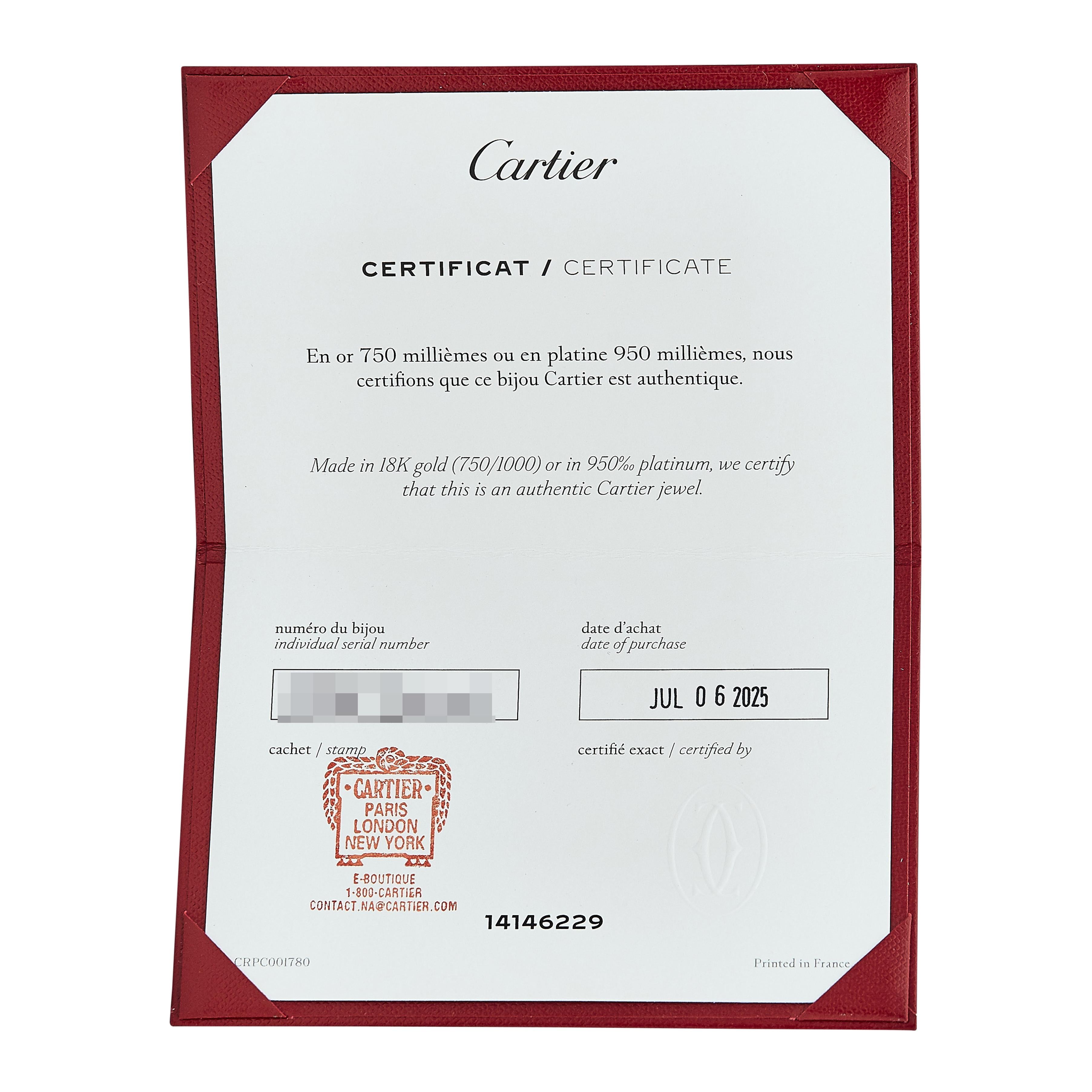 Cartier Vintage 18K Yellow Gold Juste Un Clou Bracelet Size 17 with Certificate